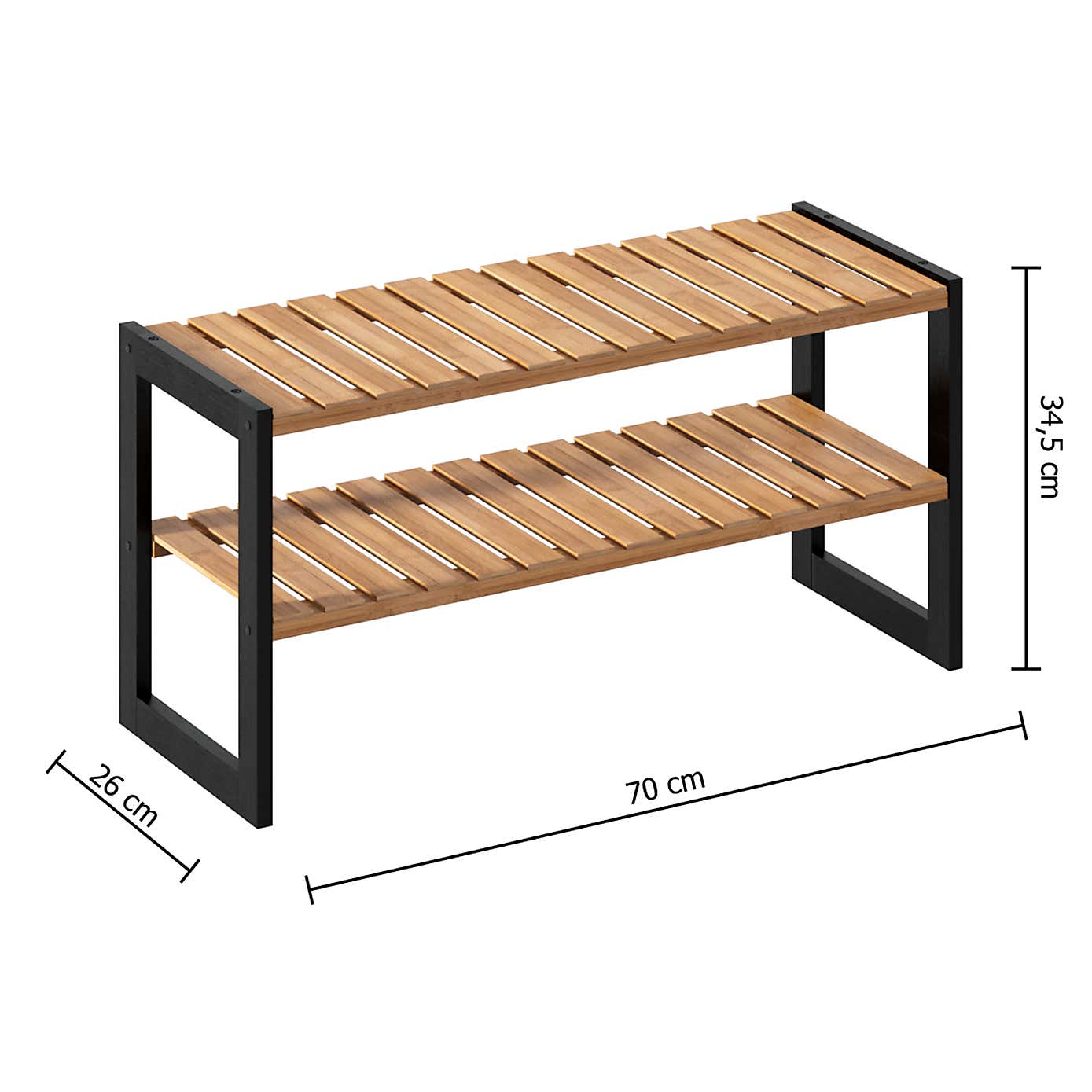 Stacking Bamboo 6 Pair Shoe Storage Rack