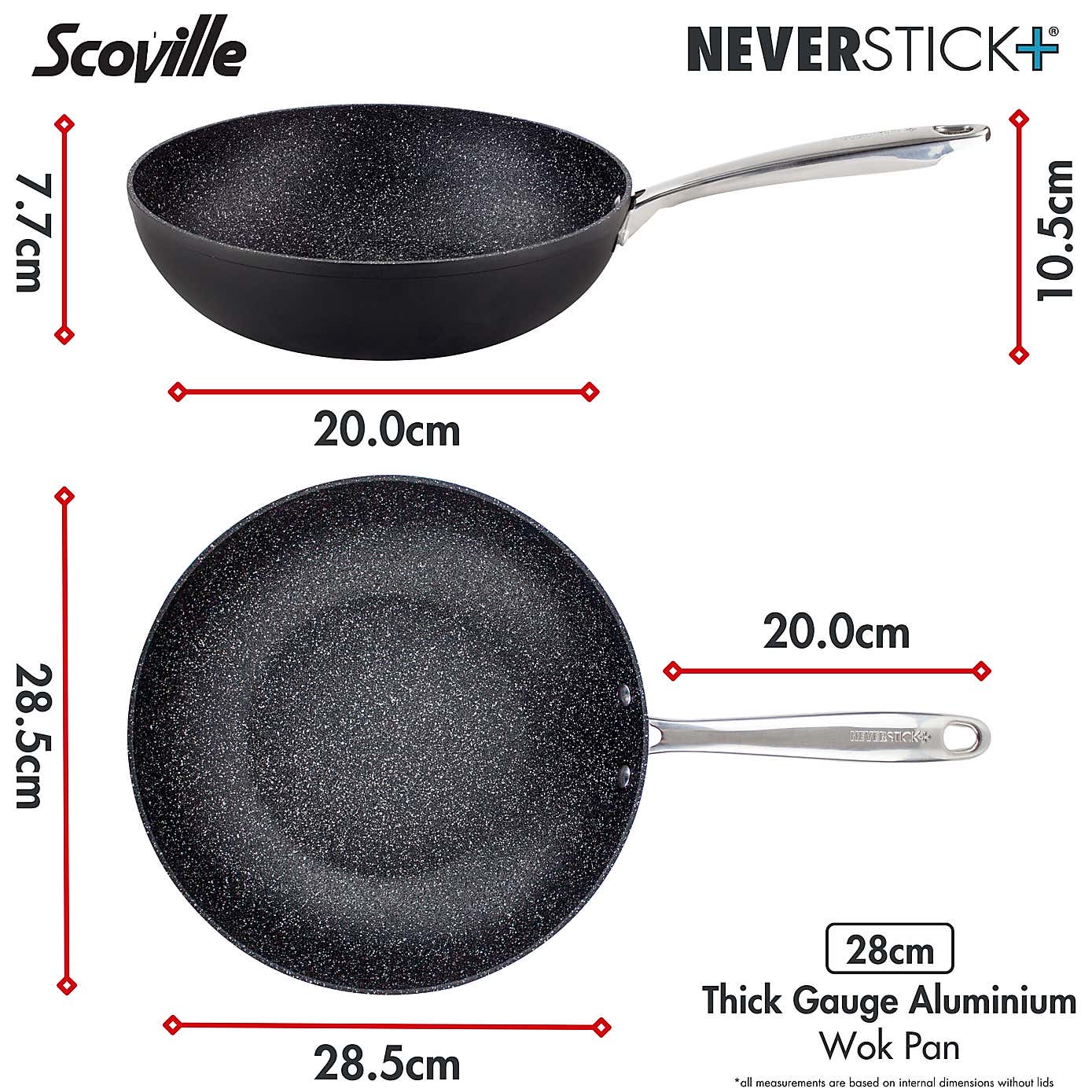 Scoville Neverstick 6 Non-stick Aluminum Wok, 28cm