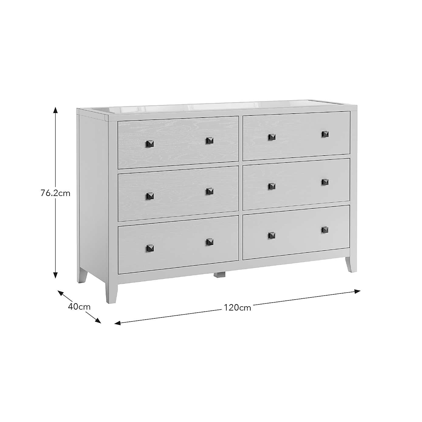 Luxe Wide 6 Drawer Chest Of Drawers