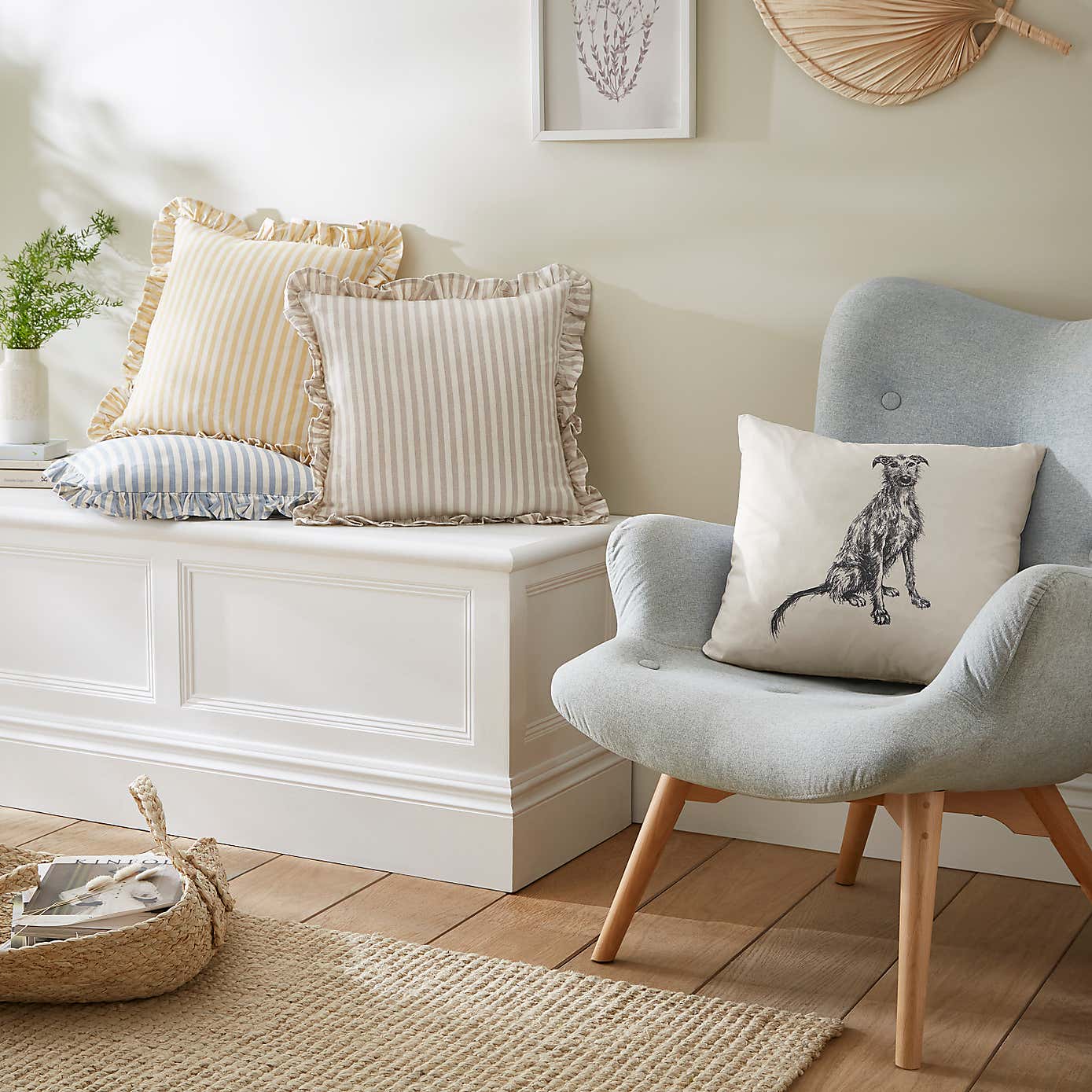 Frilled Stripe Cushion Cover