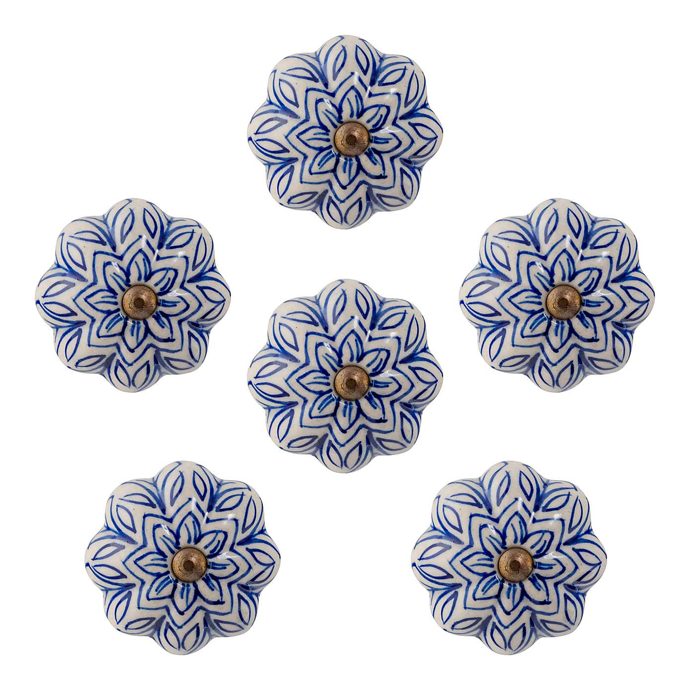 Pack of 6 Nicola Spring Floral Drawer Knobs