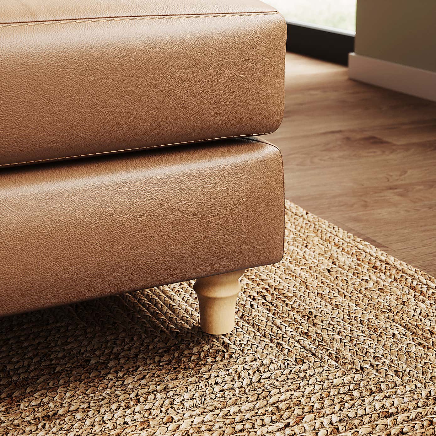 Flori Classic Leather Footstool