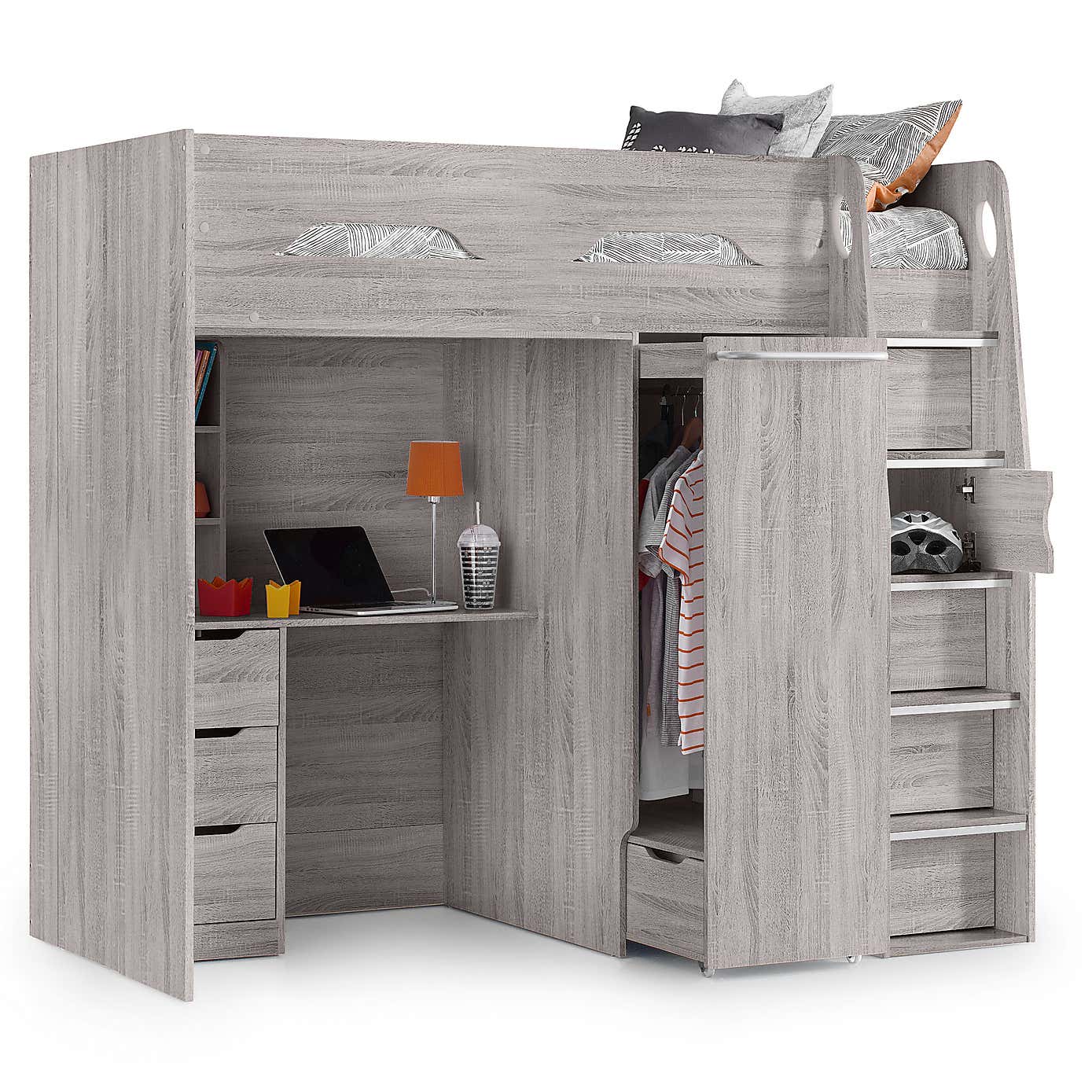 Pegasus Single White High Sleeper Bed