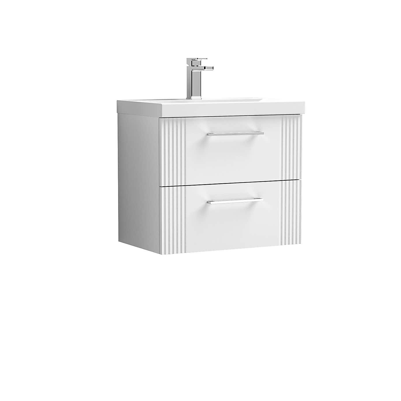 Deco Wall Mounted 2 Drawer Vanity Unit with Basin