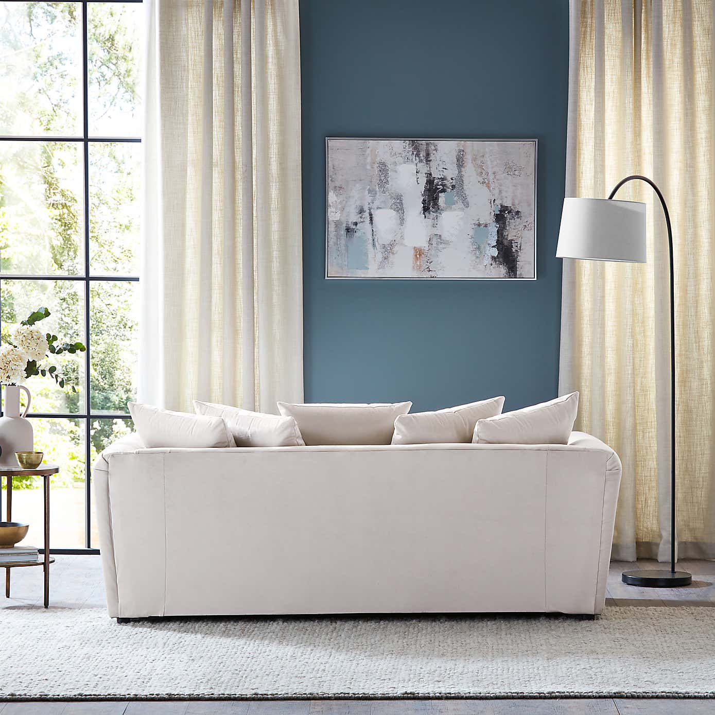 Blake Opulent Velvet Curved Quilted Arm 3 Seater Sofa