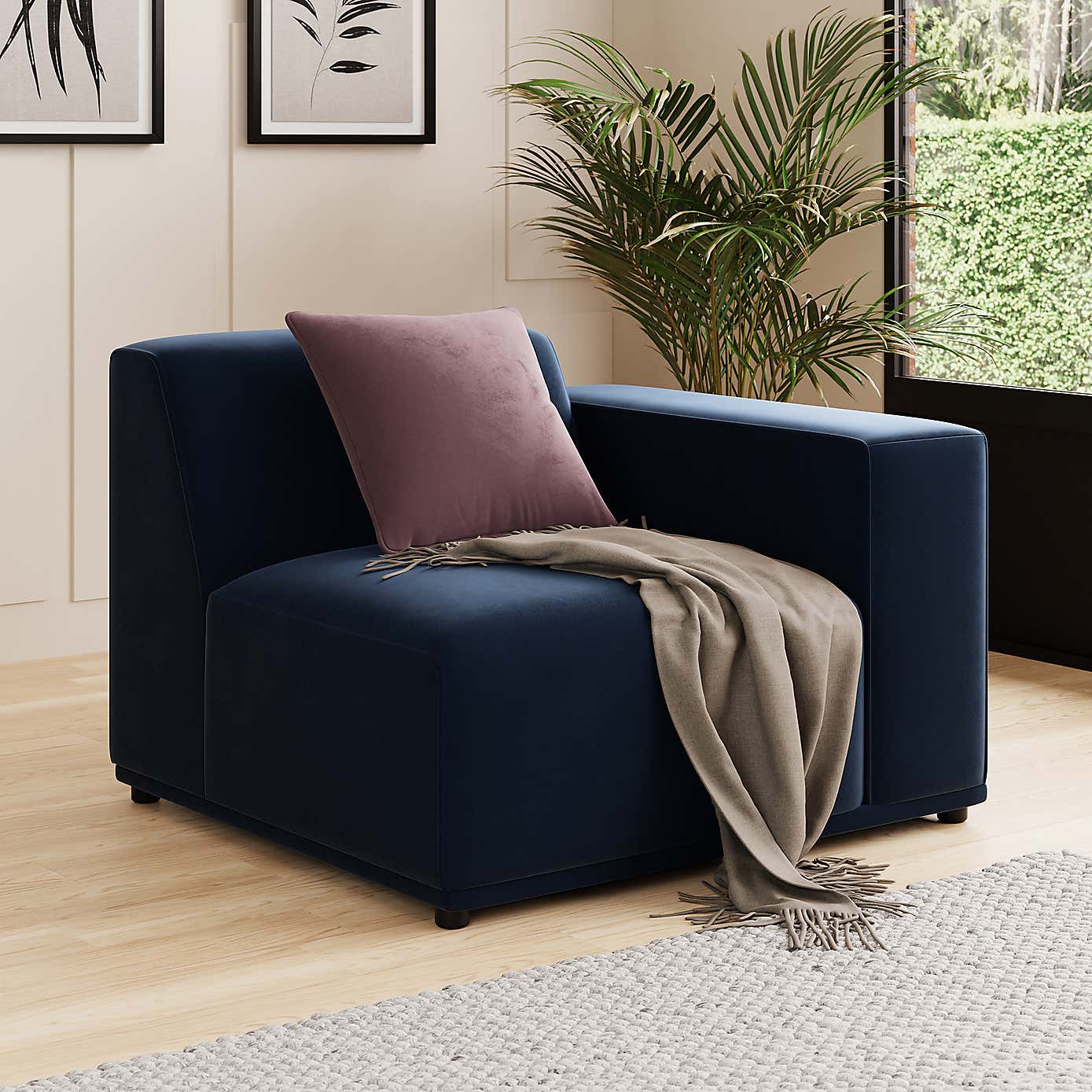 Modular Cruz Velvet Right Hand Seat