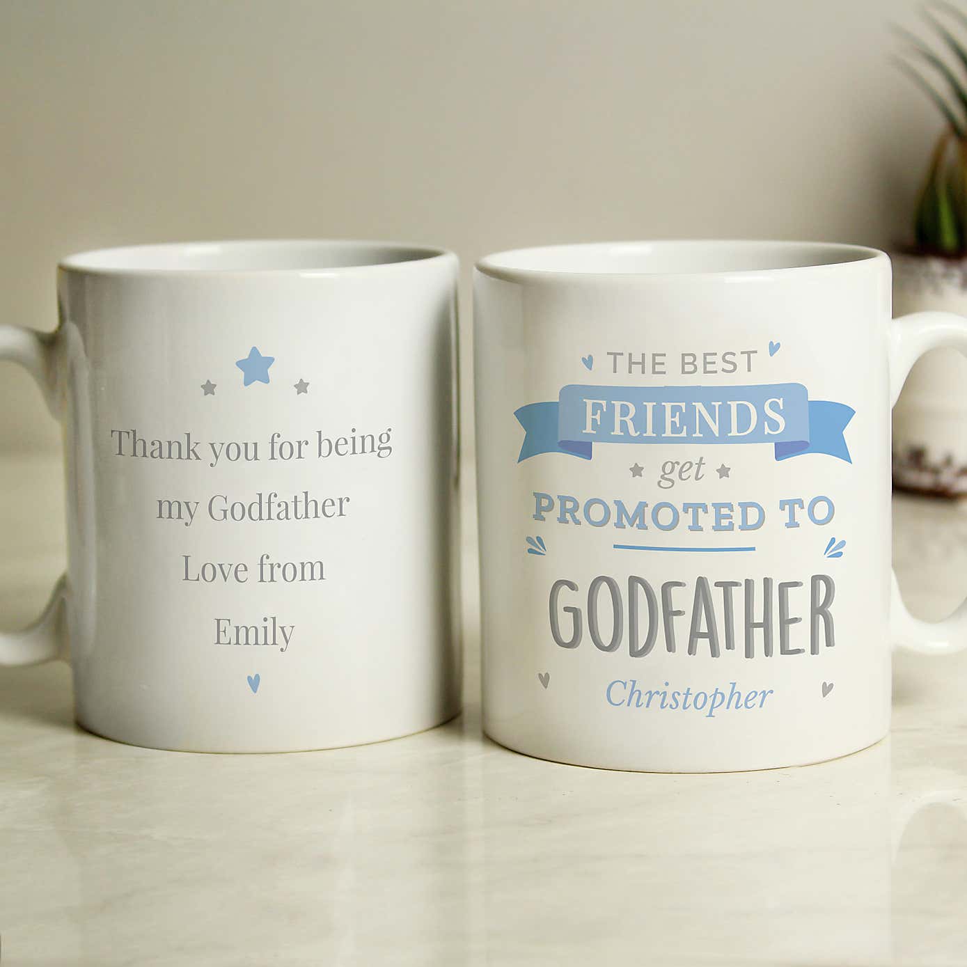 Personalised Promoted to Mug Blue