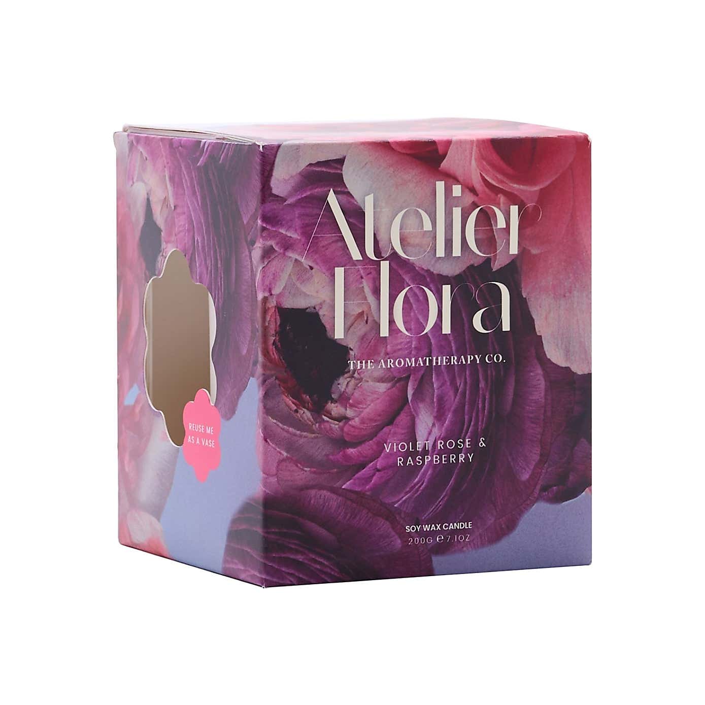 Aromatherapy Co Atelier Flora Violet Rose and Raspberry Ceramic Candle