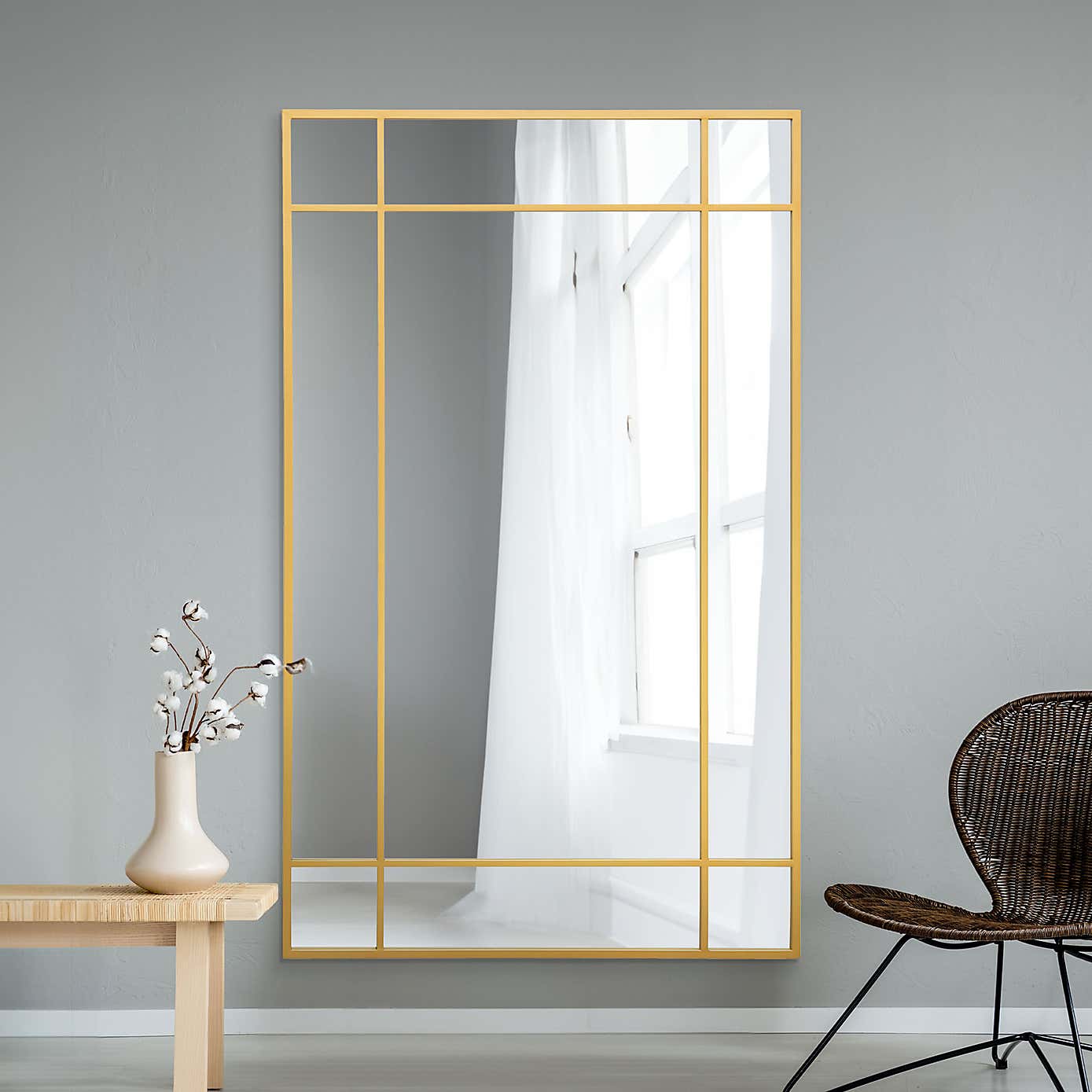 Penestra Modern Rectangle Indoor Outdoor Wall Mirror