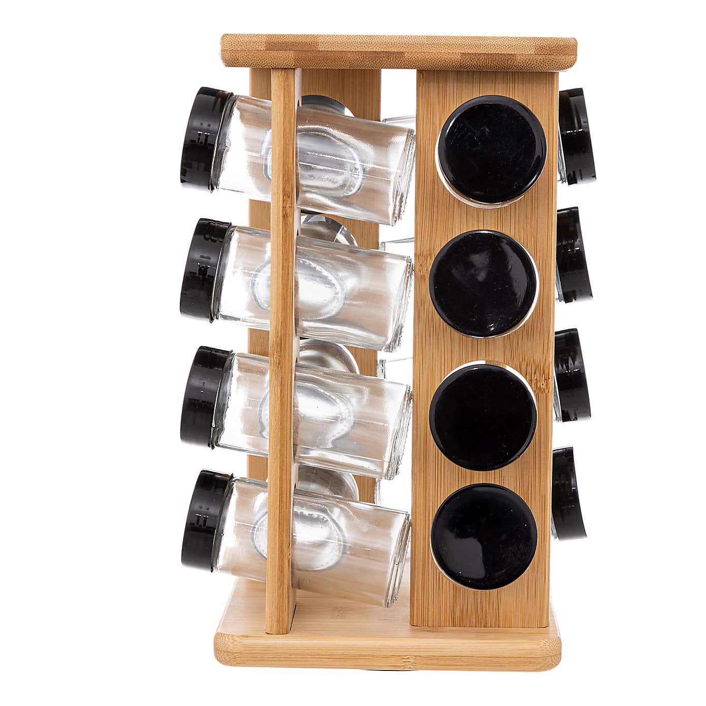 Bamboo 16 Jar Spice Rack Set