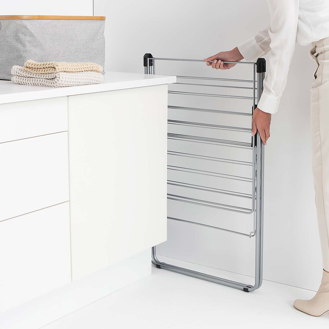 Brabantia Metallic Grey HangOn Drying Rack 20m