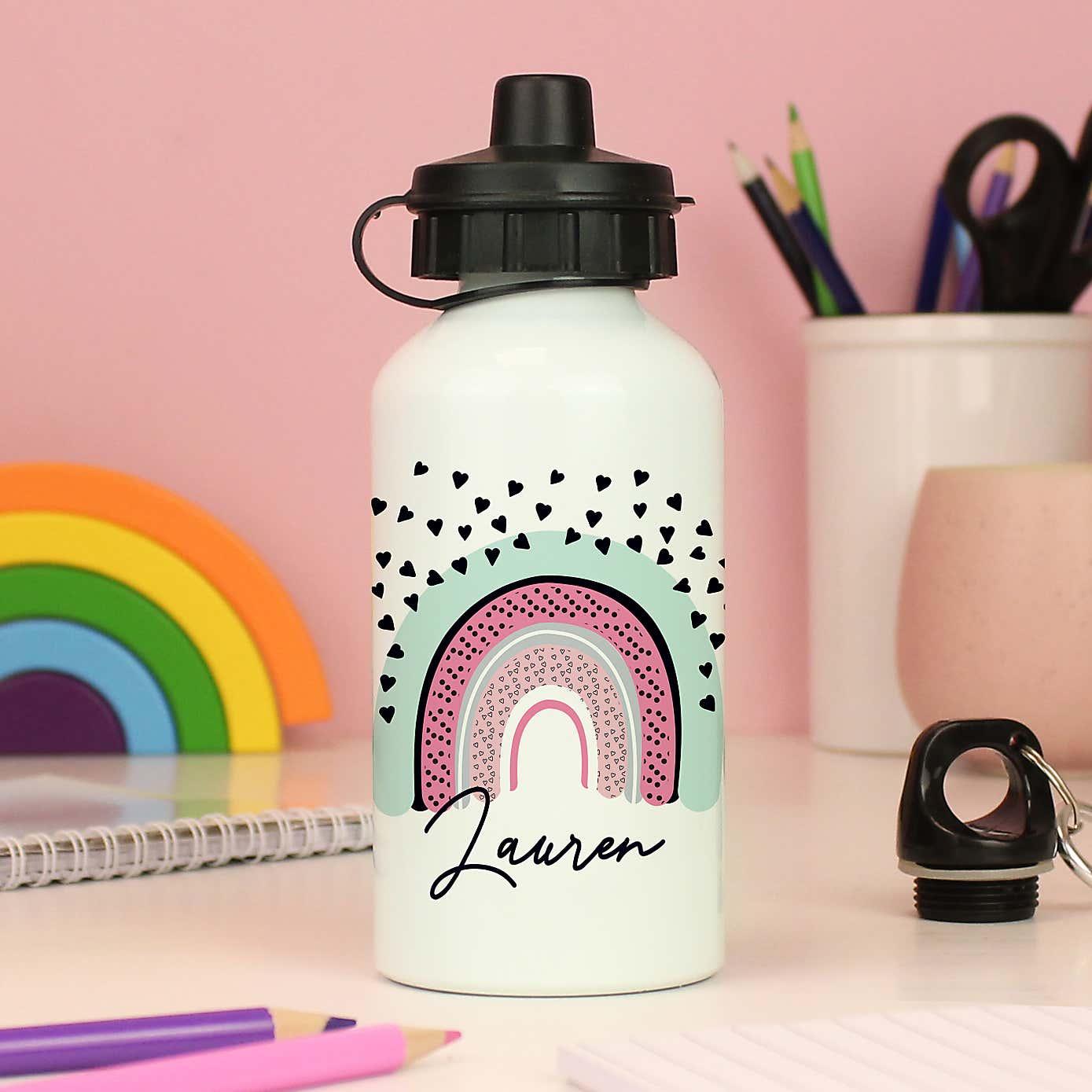 Personalised Rainbow Metal Drinks Bottle