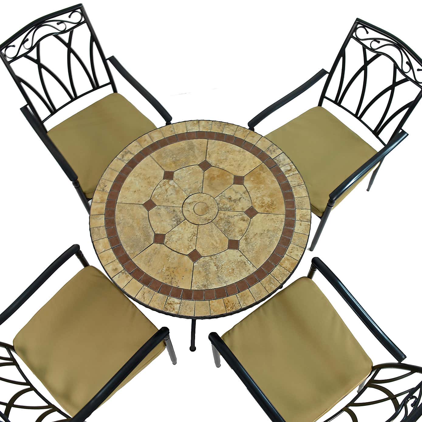 Riverside 91cm Patio Table Set with 4 Austin Chairs