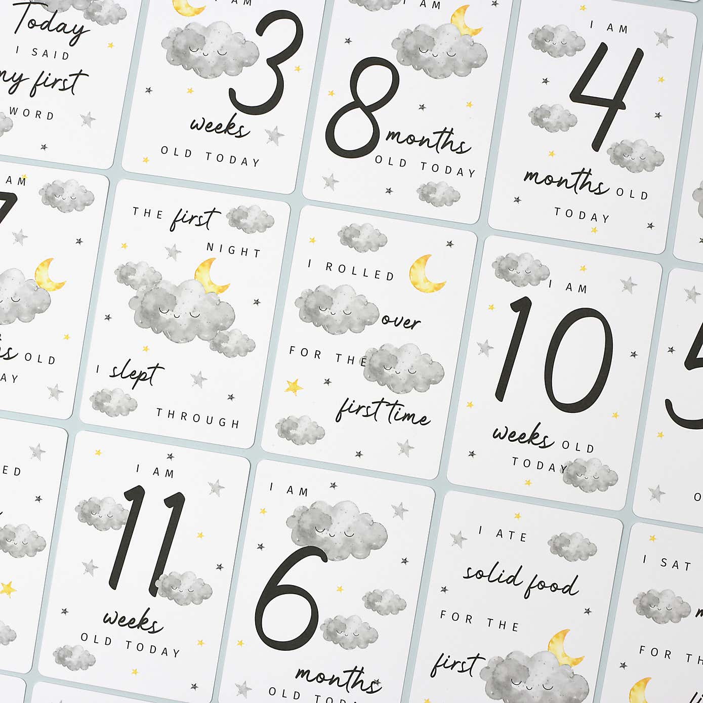 Personalised Cloud Baby Milestone Cards