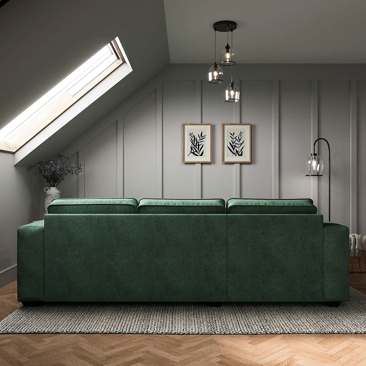 Claude Soft Tonal Chenille Corner Chaise Sofa