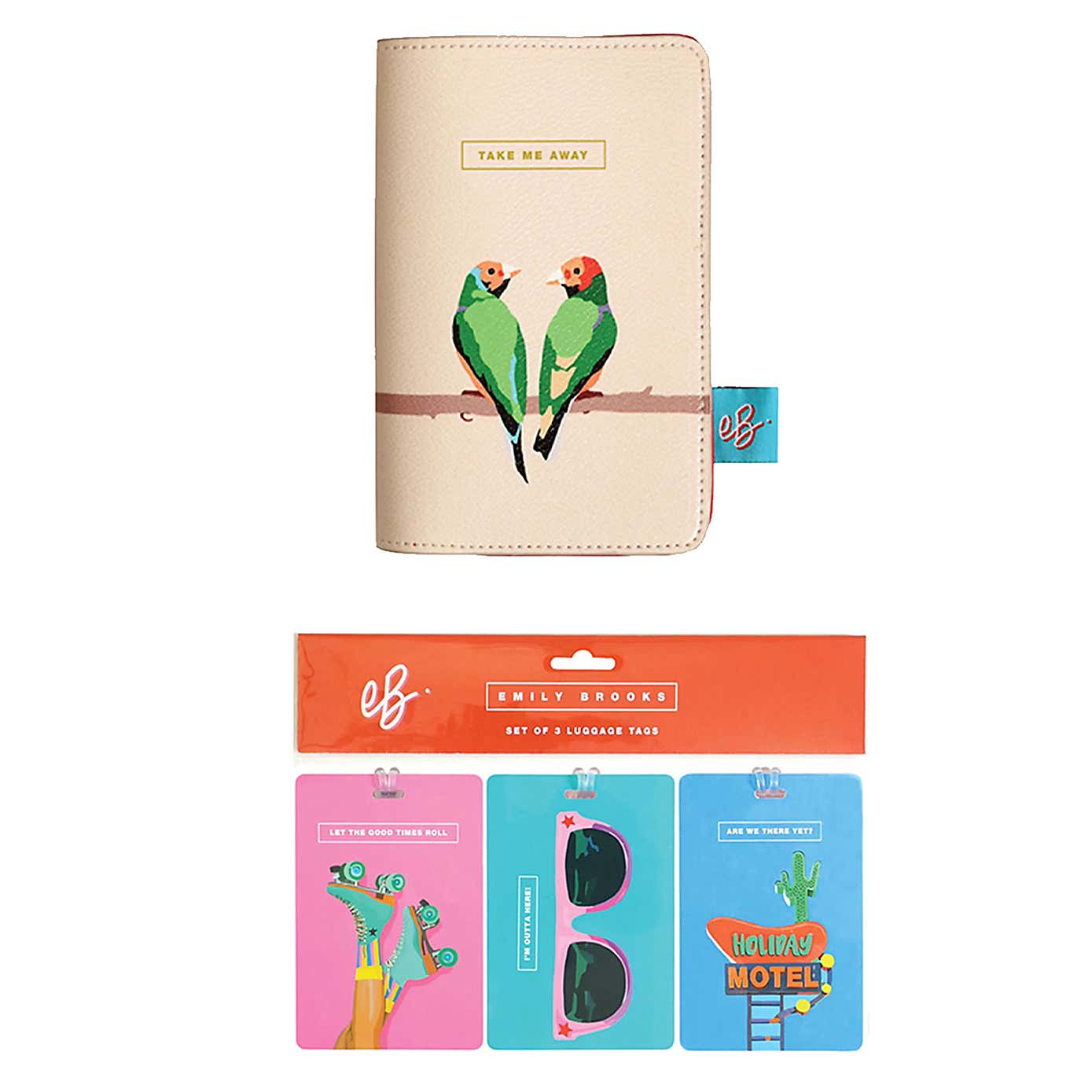 Emily Brooks Passport Case and Set of 3 Luggage Tags