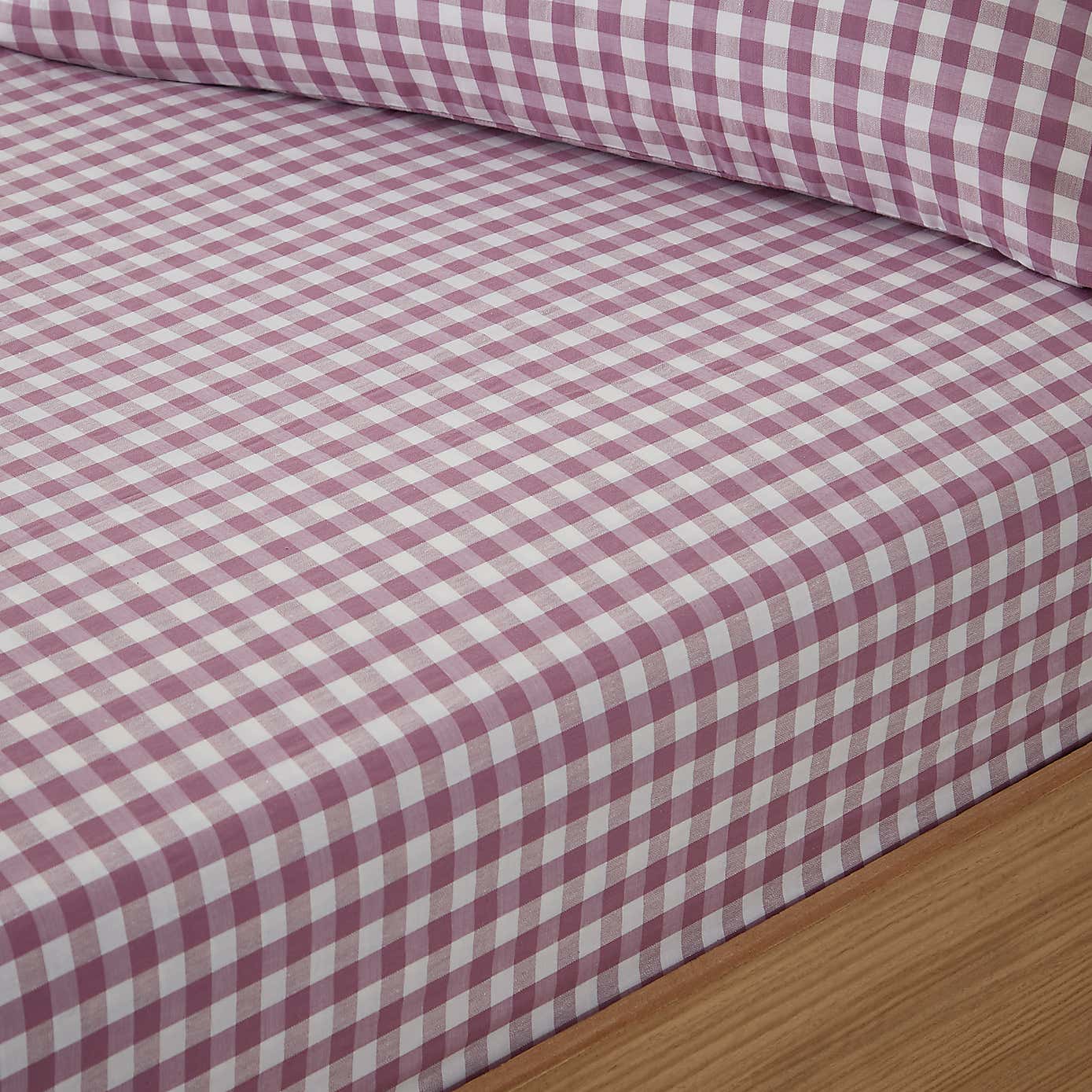 Portloe Gingham Woven Cotton Fitted Sheet