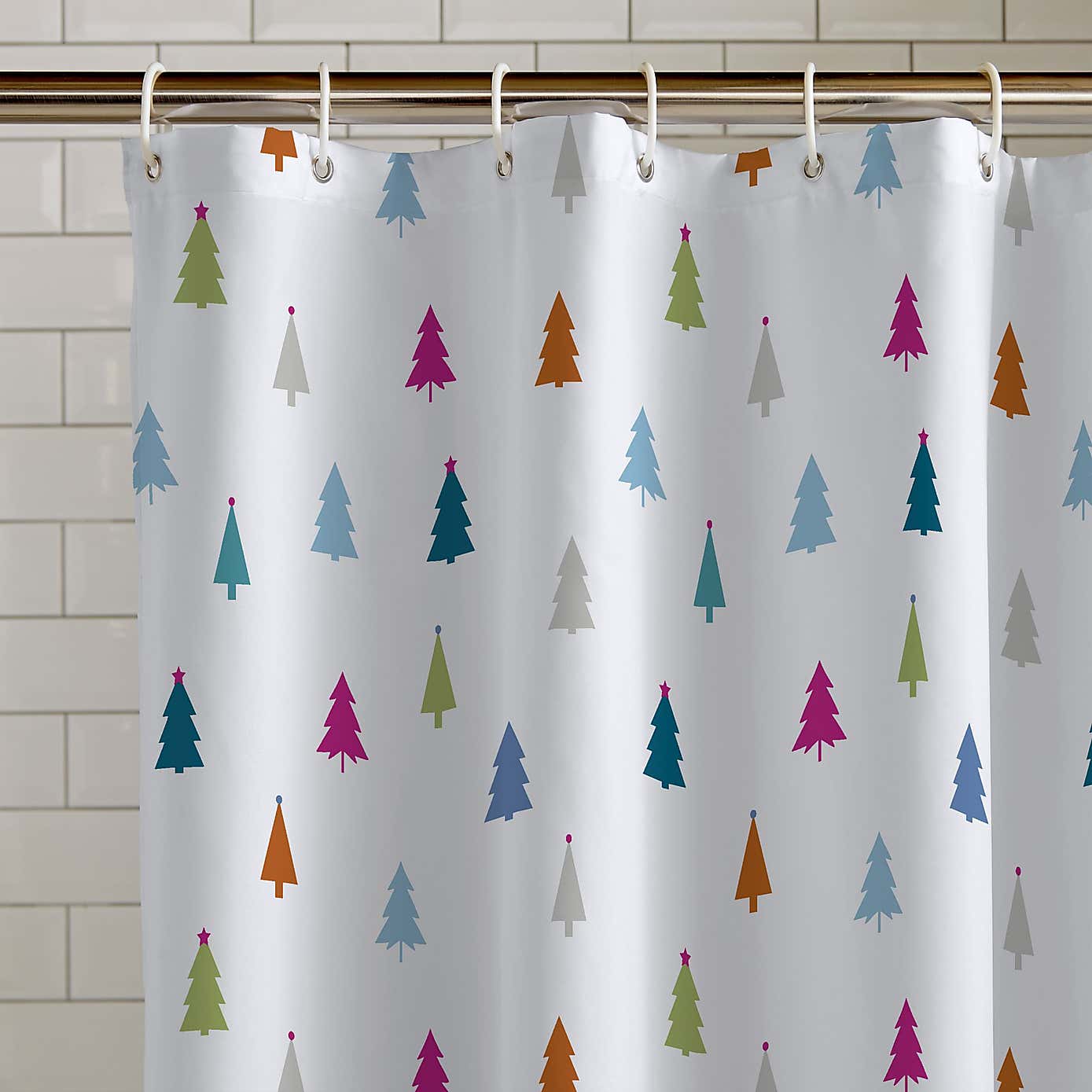 Catherine Lansfield Christmas Trees Shower Curtain