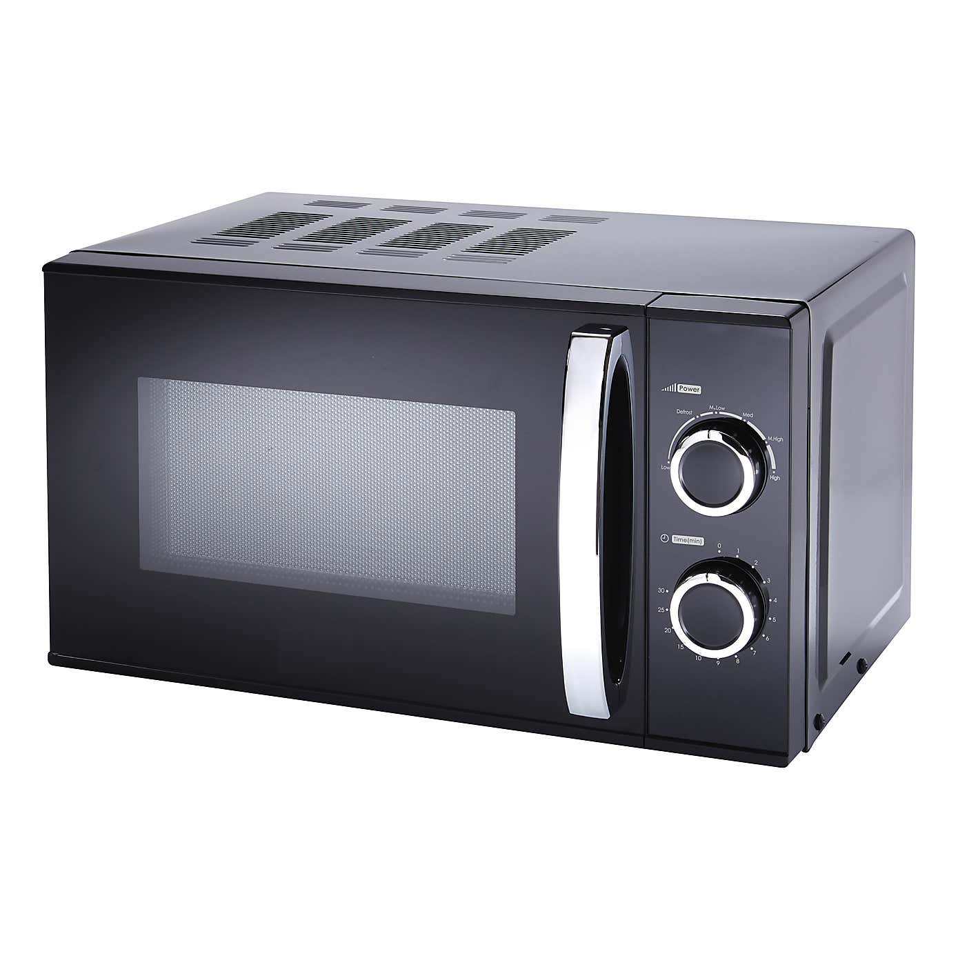 Black 20L 700W Manual Microwave