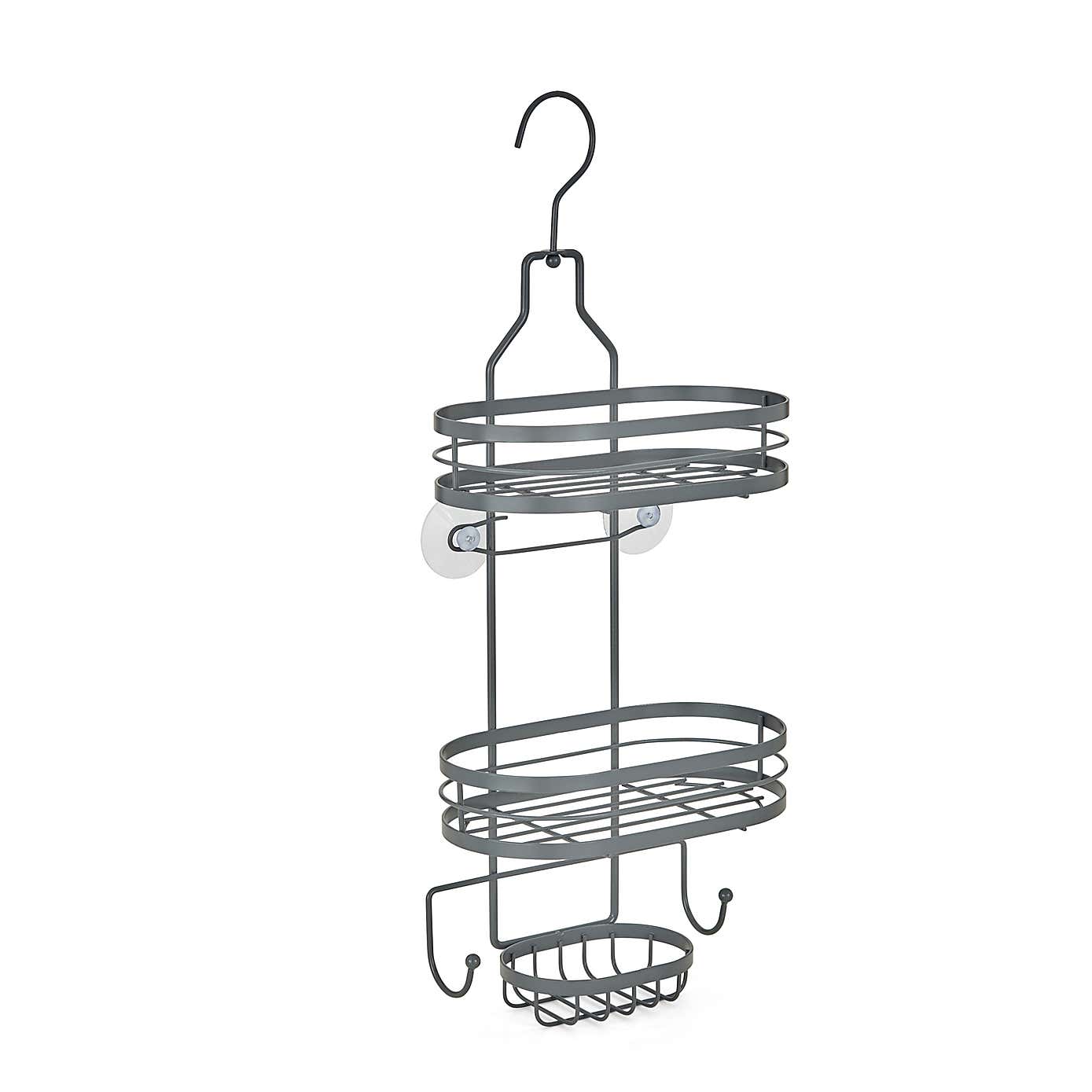 2 Tier Grey Hanging Shower Caddy