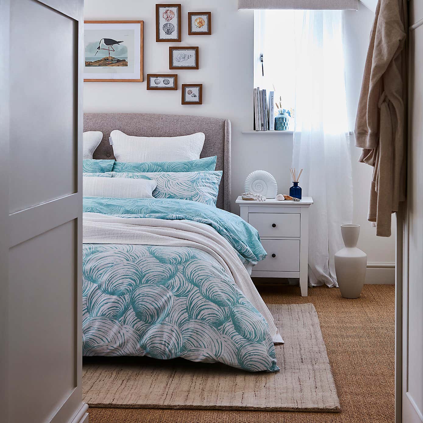 NHM Venus Shell Seafoam Duvet Cover and Pillowcase Set