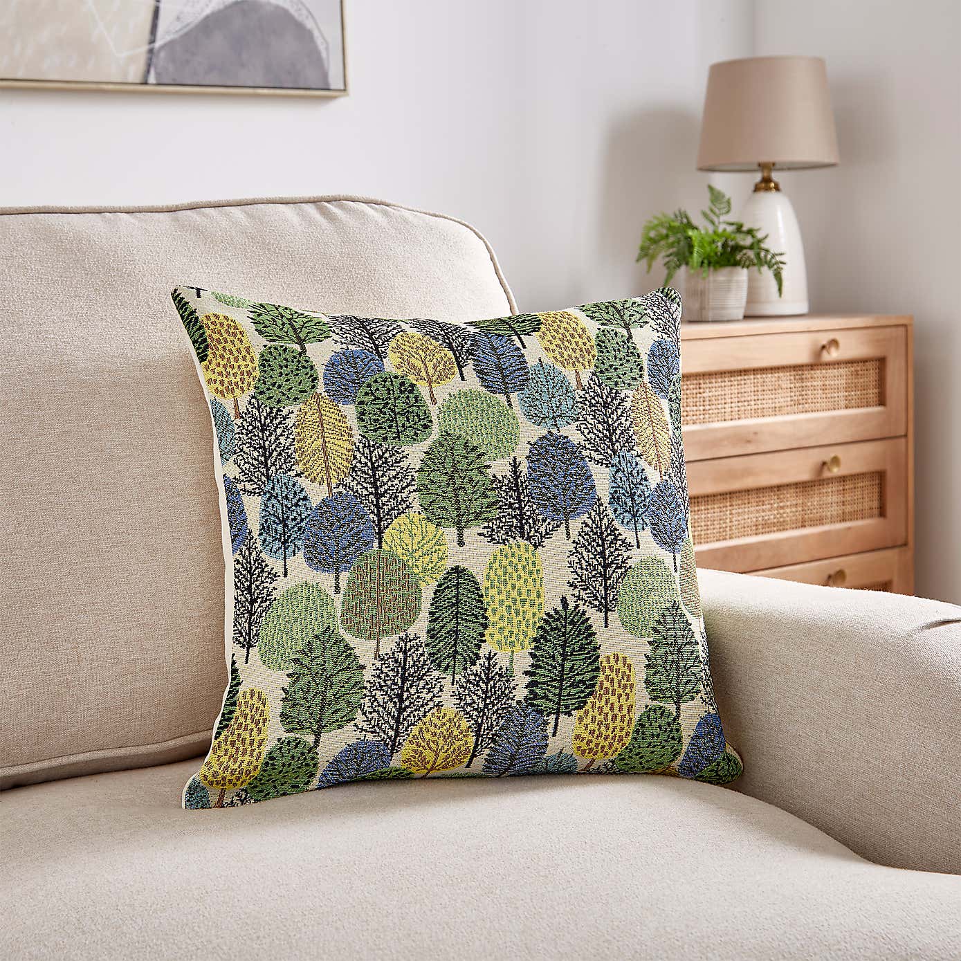 Jacquard Trees Cushion Cover