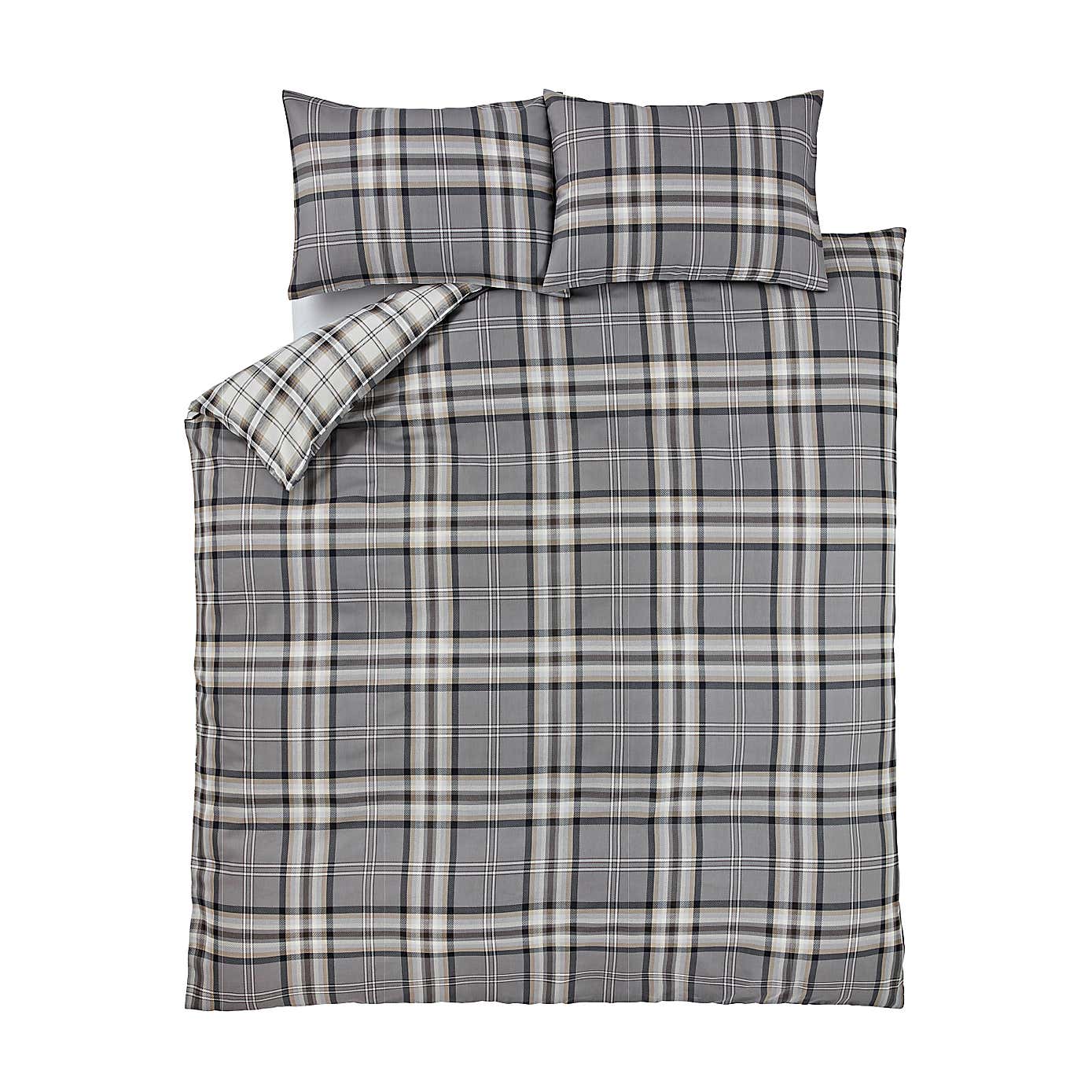 Catherine Lansfield Kelso Check Duvet Cover & Pillowcase Set