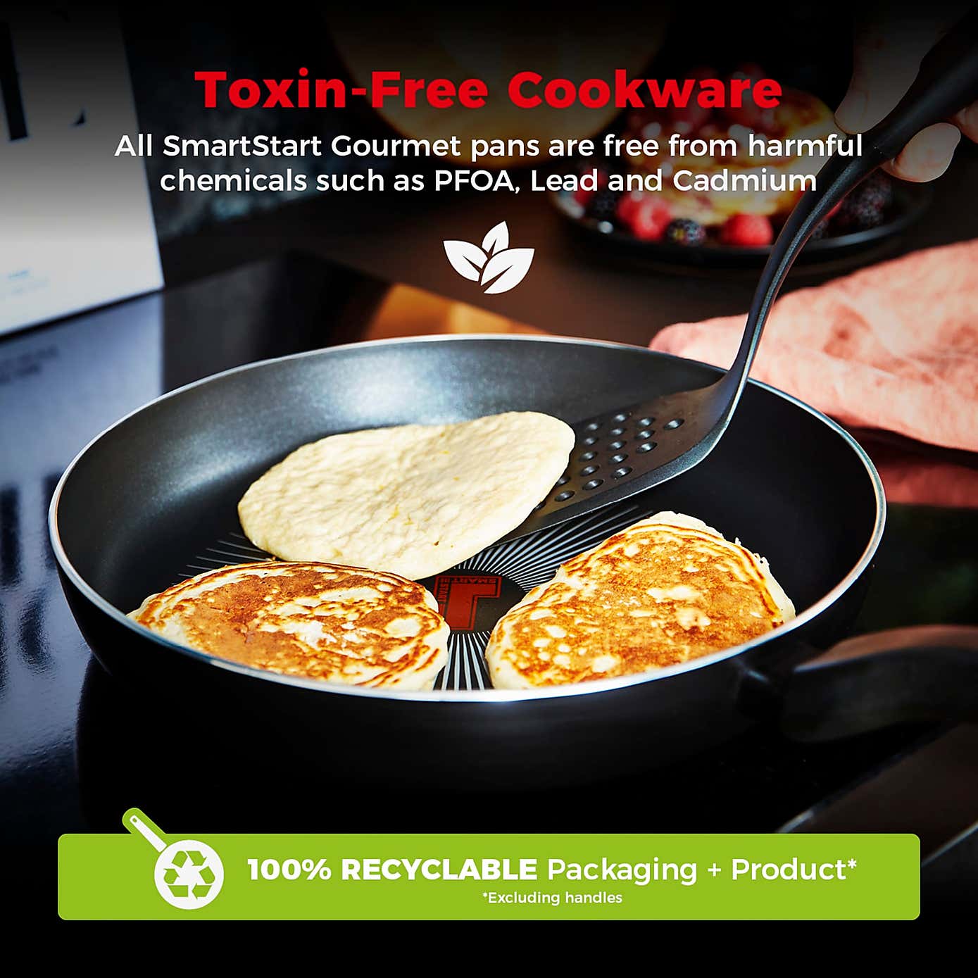 Tower Smart Start Gourmet Non-Stick Aluminium Frying Pan, 28cm