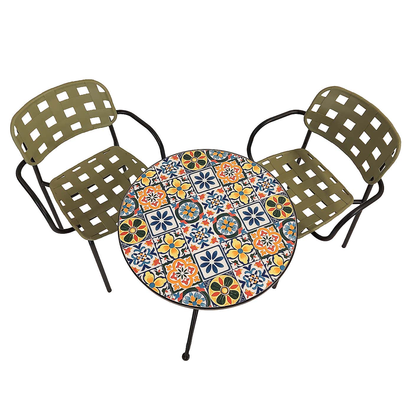 Summer Terrace Charlotte Round Bistro Table with 2 Karin Chairs