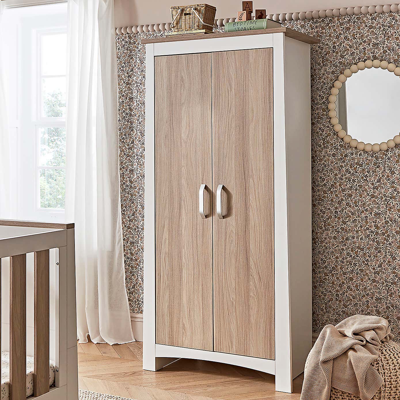 CuddleCo Ada 2 Door Wardrobe, White Ash