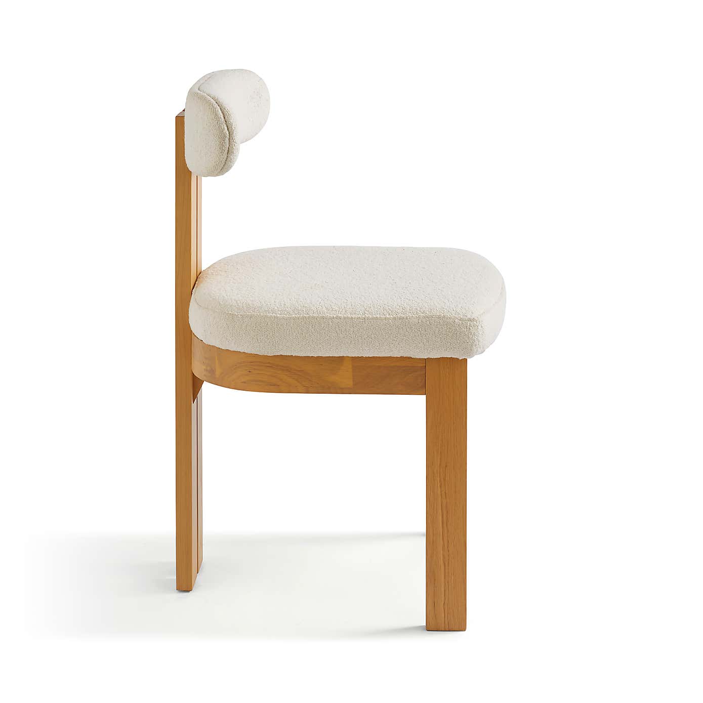 Lovato Dining Chair Stained Oak, Ivory Boucle