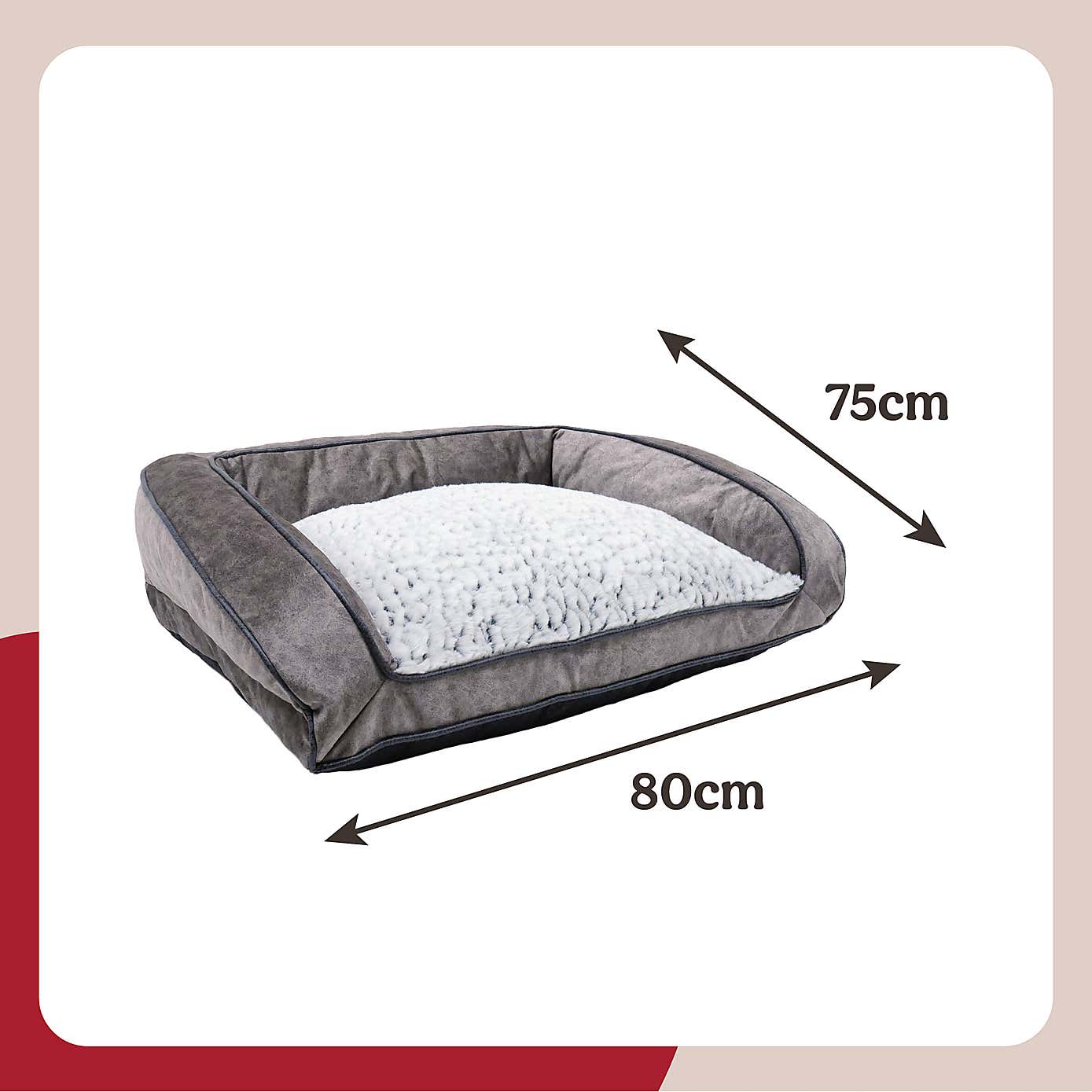 Rosewood Fleece Plush Pet Sofa