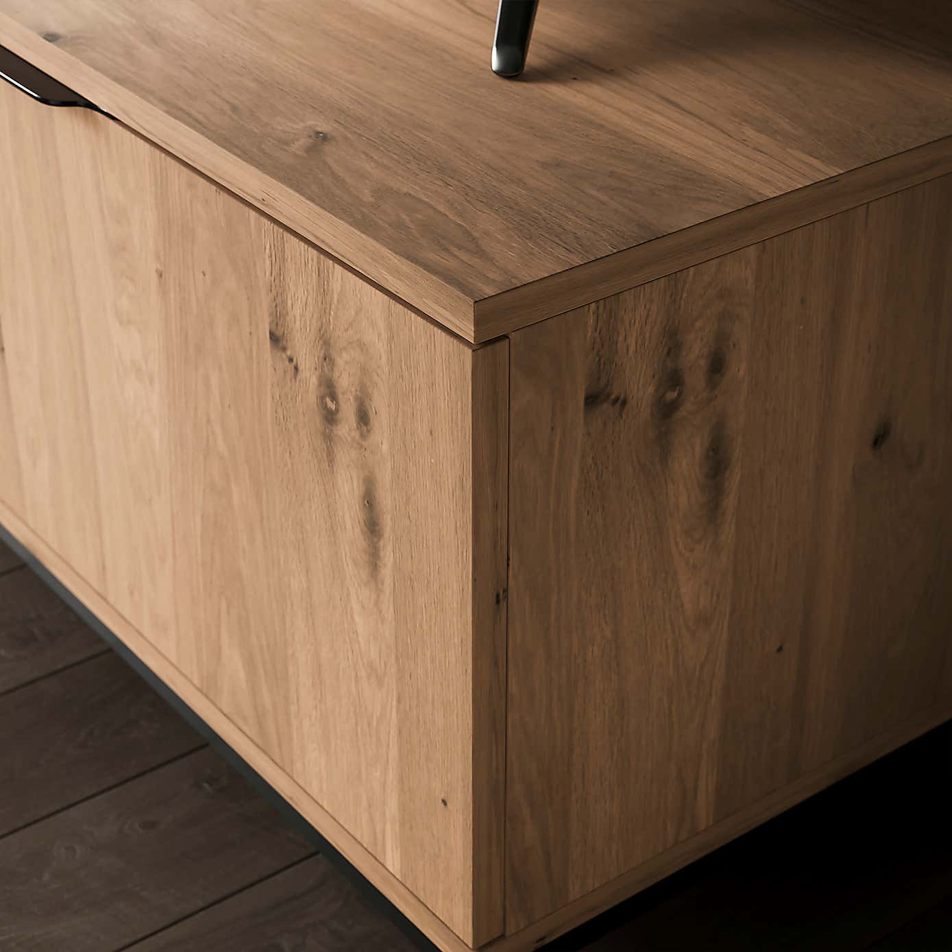 Reynolds Wide TV Unit for TVs up to 60", Rustic Oak Effect   