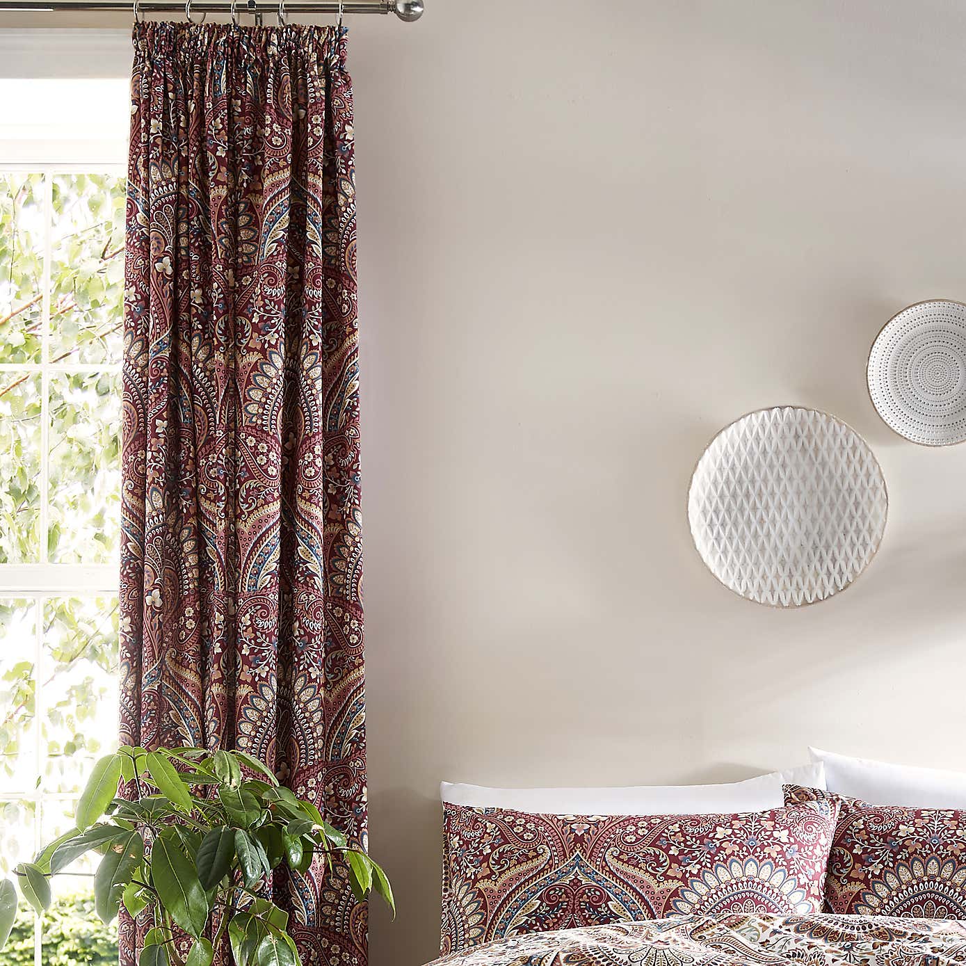 Palais Multicoloured Pencil Pleat Curtain 66cm x 72cm