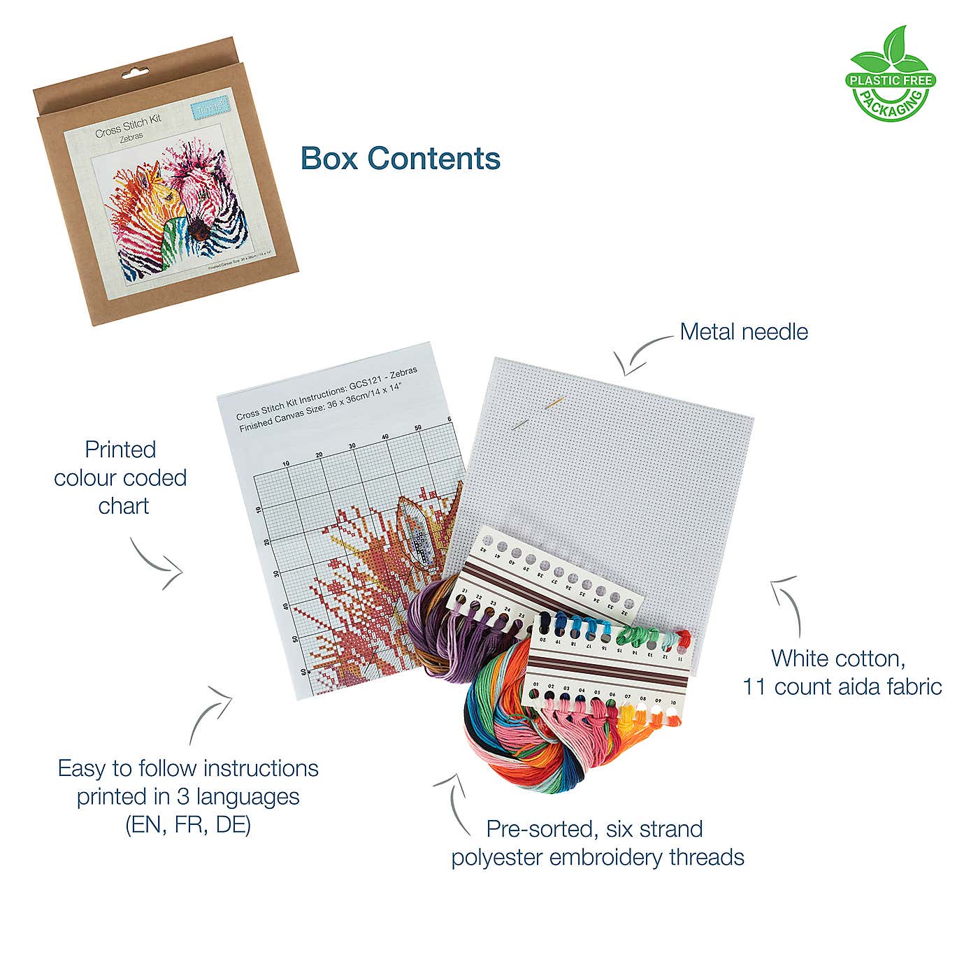 Cross Stitch Large Zebras