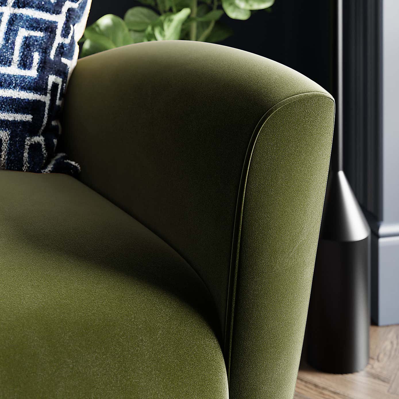 Sven Velvet Modern Wing Chair