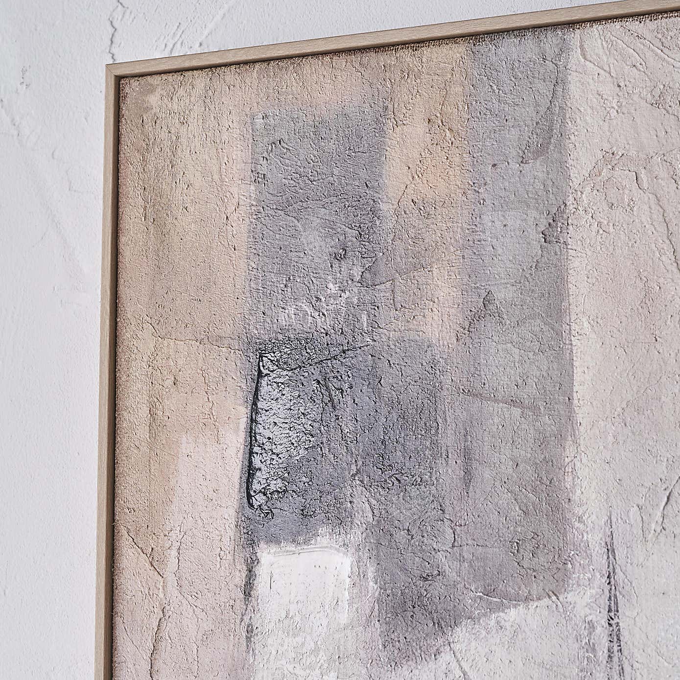 Natural & Grey Abstract Framed Canvas