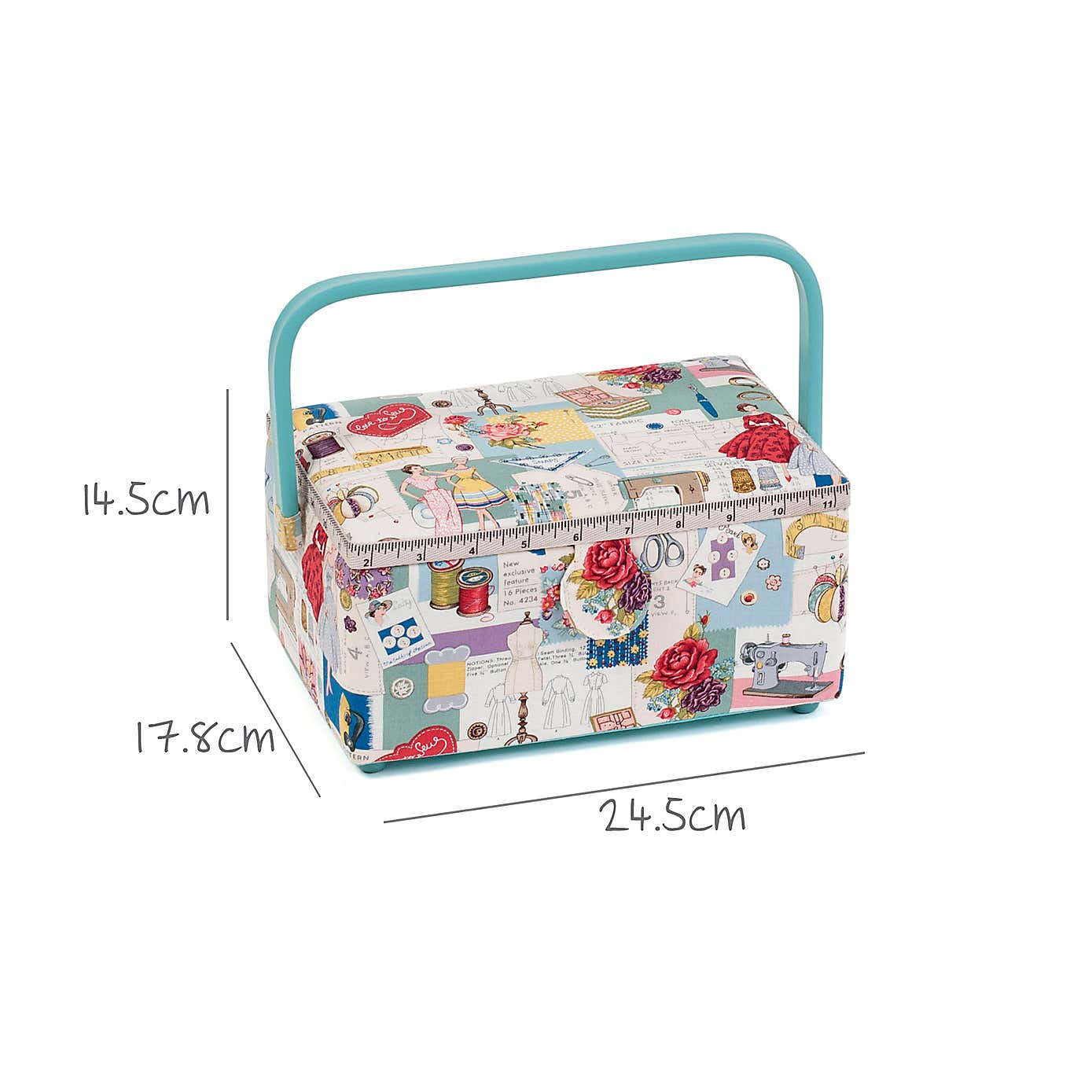 Hobby Gift Sew Retro Medium Sewing Box Multi