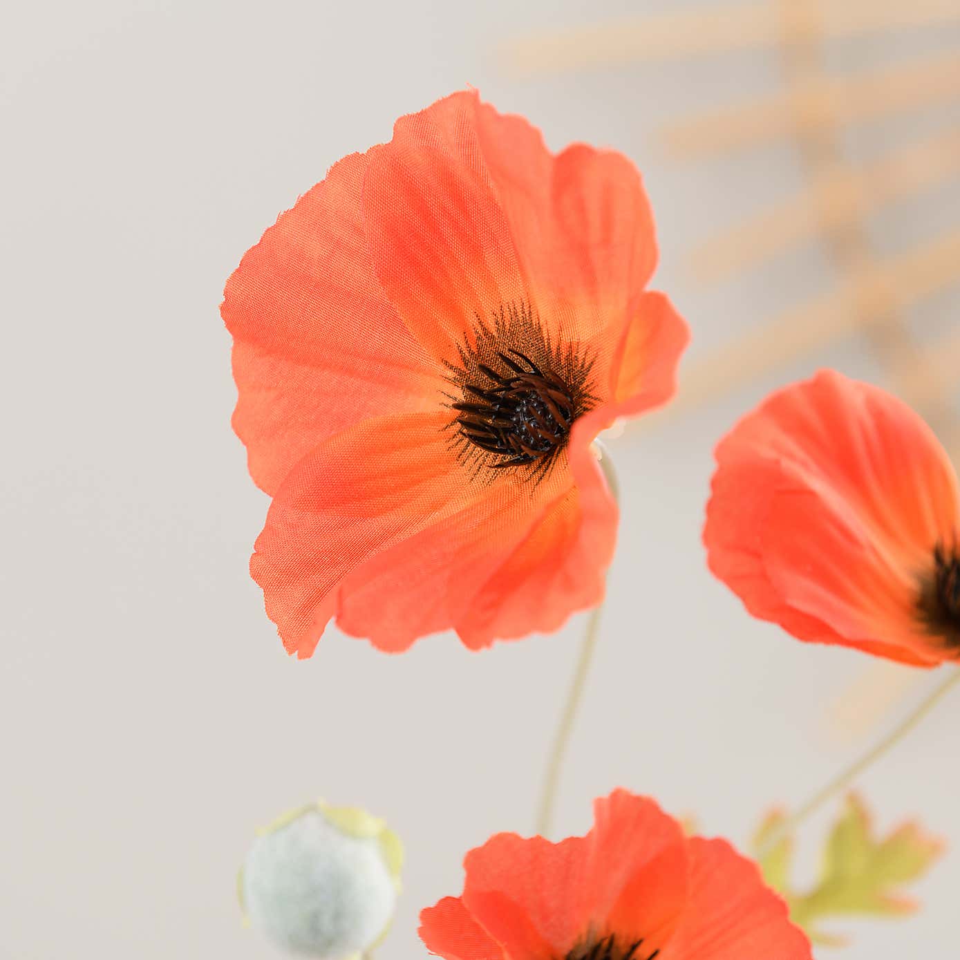 Artificial Poppy Red Spray