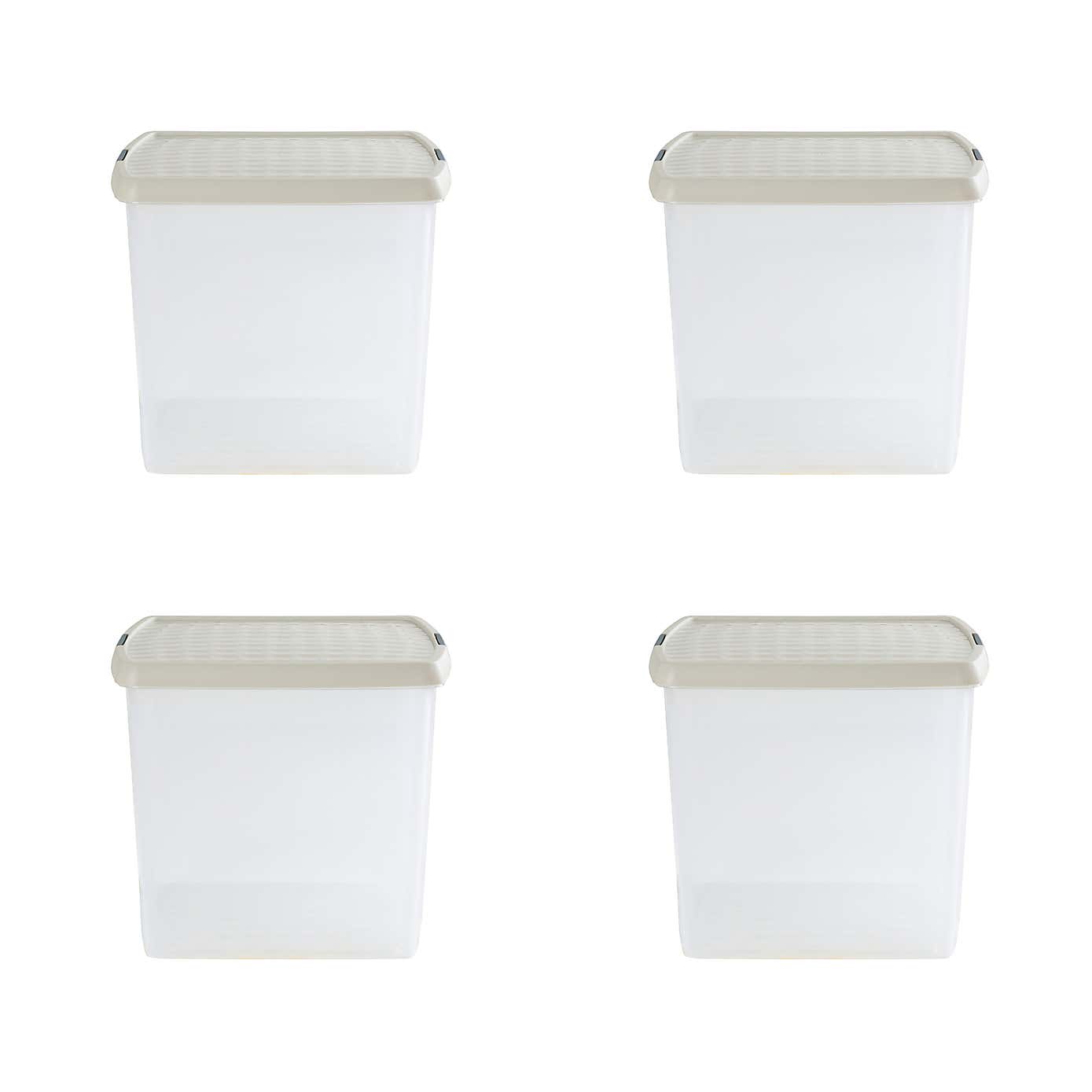 Wham Clip Pack of 4 Square Storage Boxes With Lids