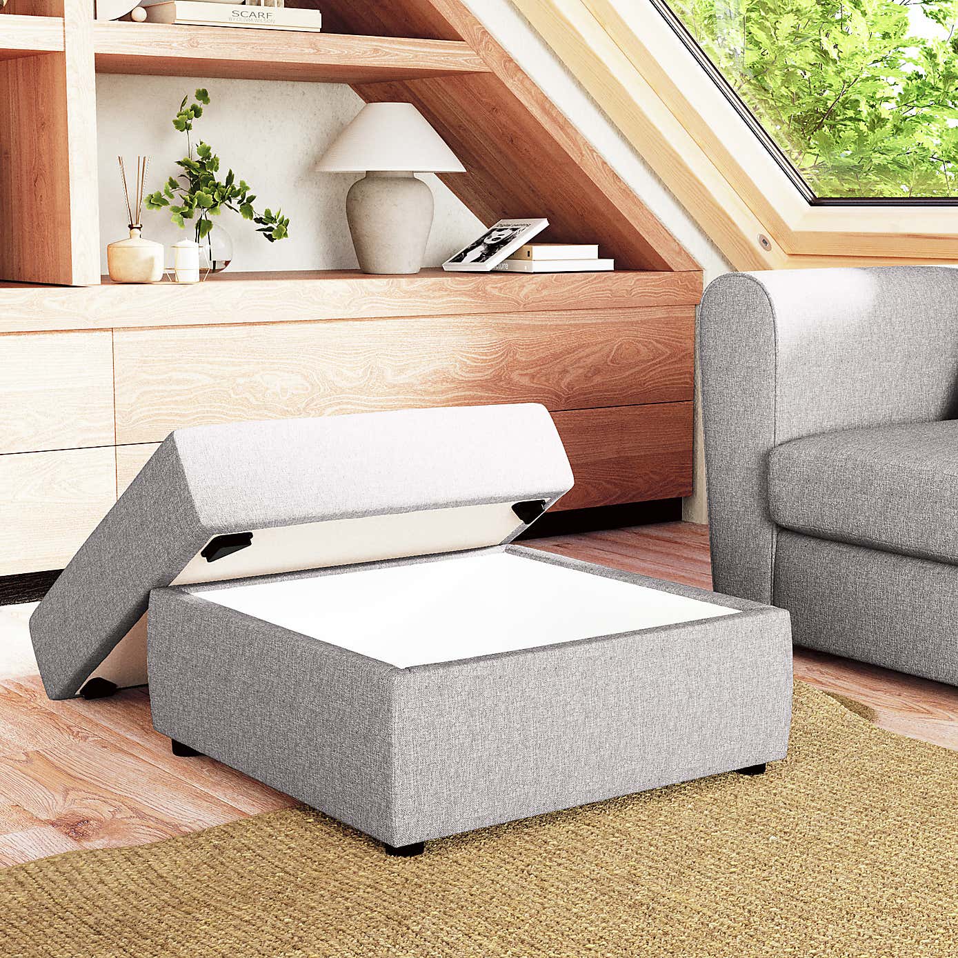 Square Soft Texture Storage Footstool
