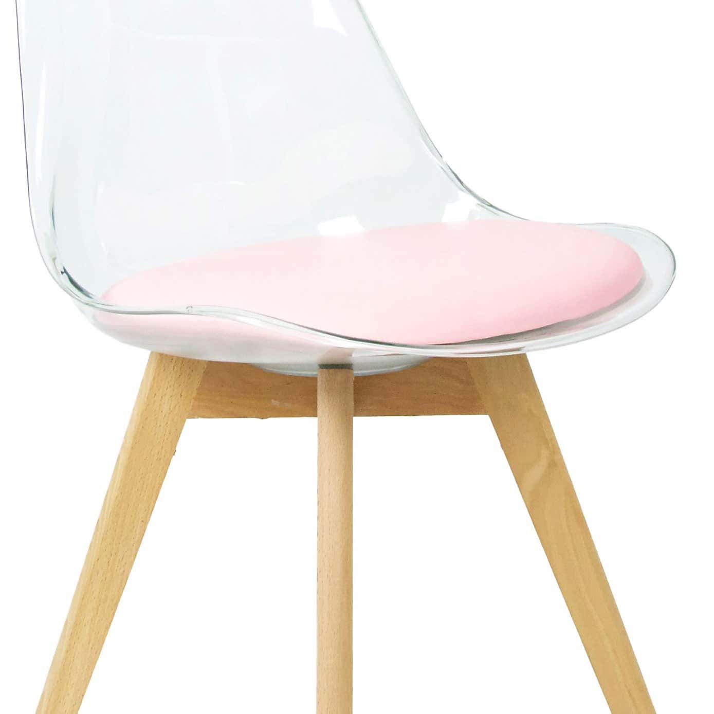 Fusion Living Soho Clear Plastic Dining Chair with Squared Legs