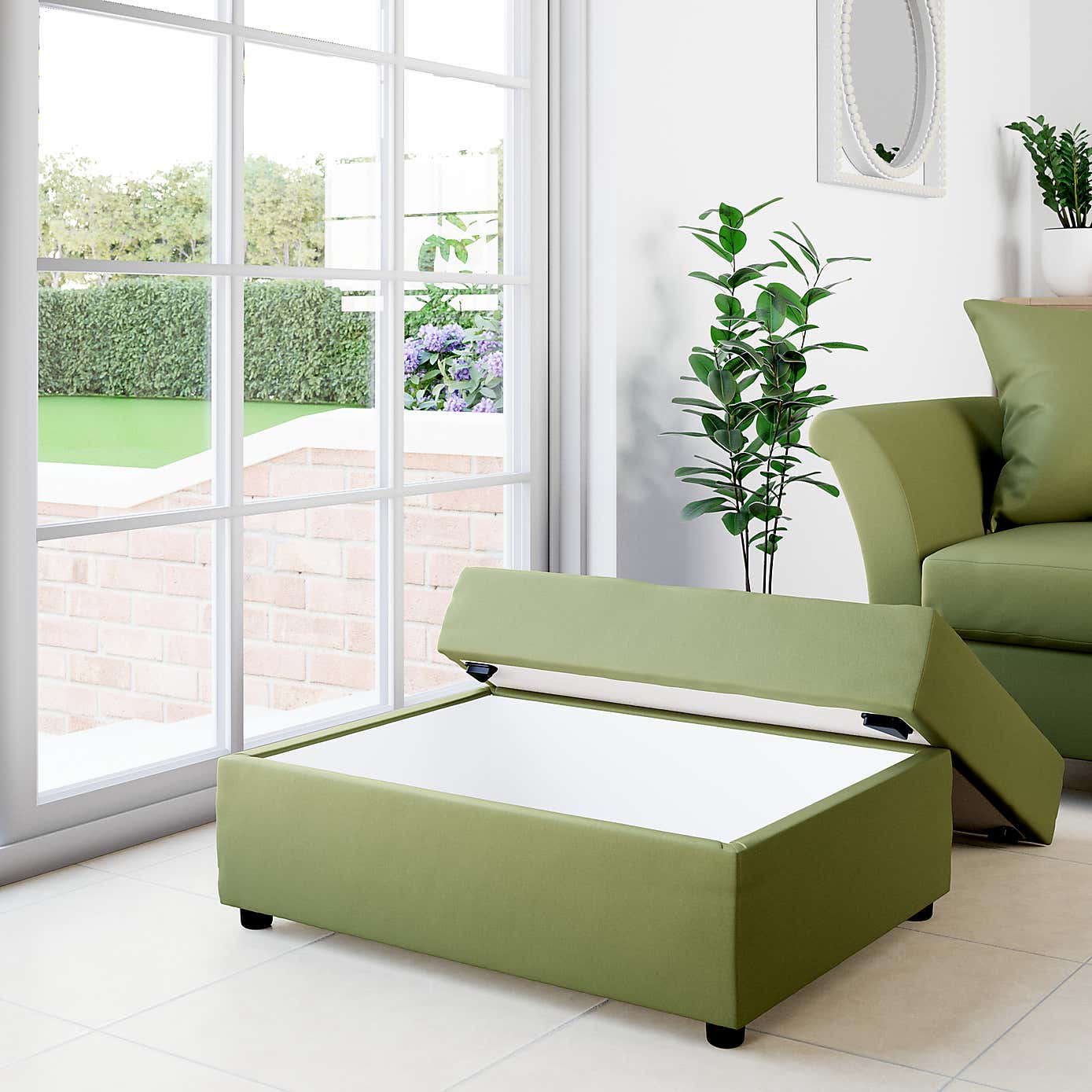 Rectangle Opulent Velvet Storage Footstool