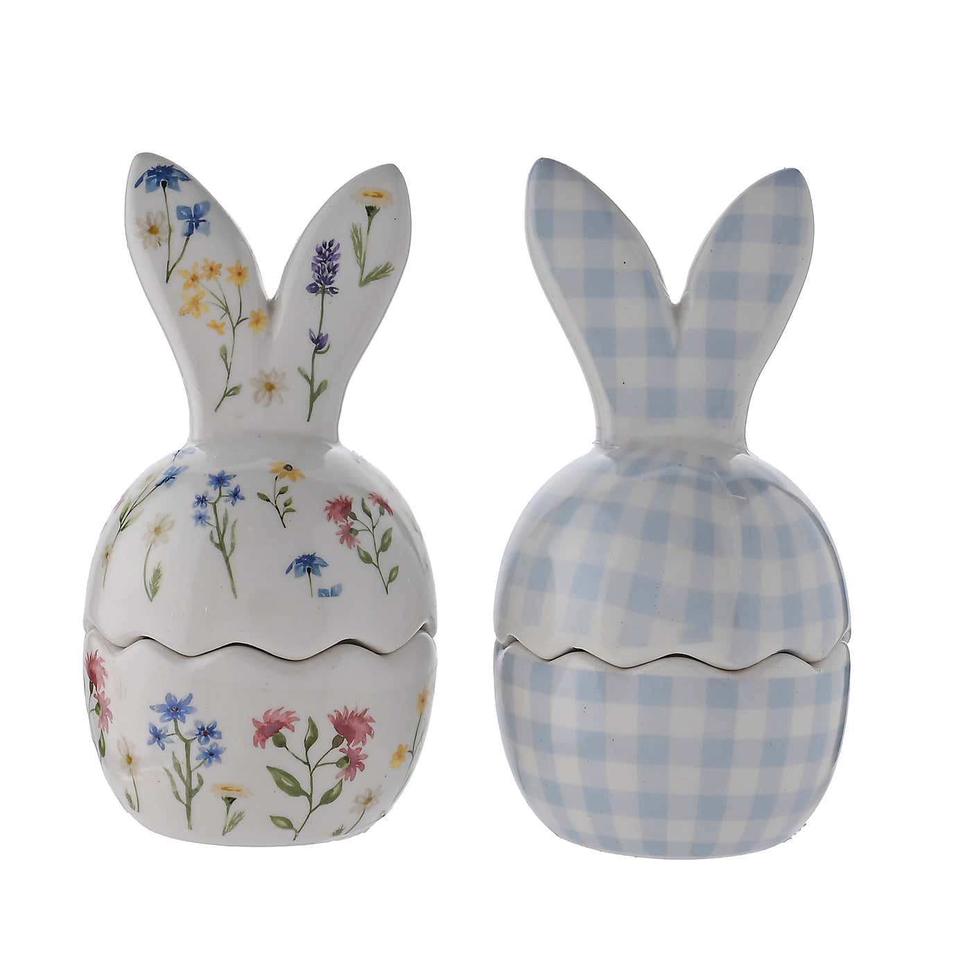 Set of 2 Eggs Traordinary Gifting Bunny Ear Gingham and Floral Egg Cups