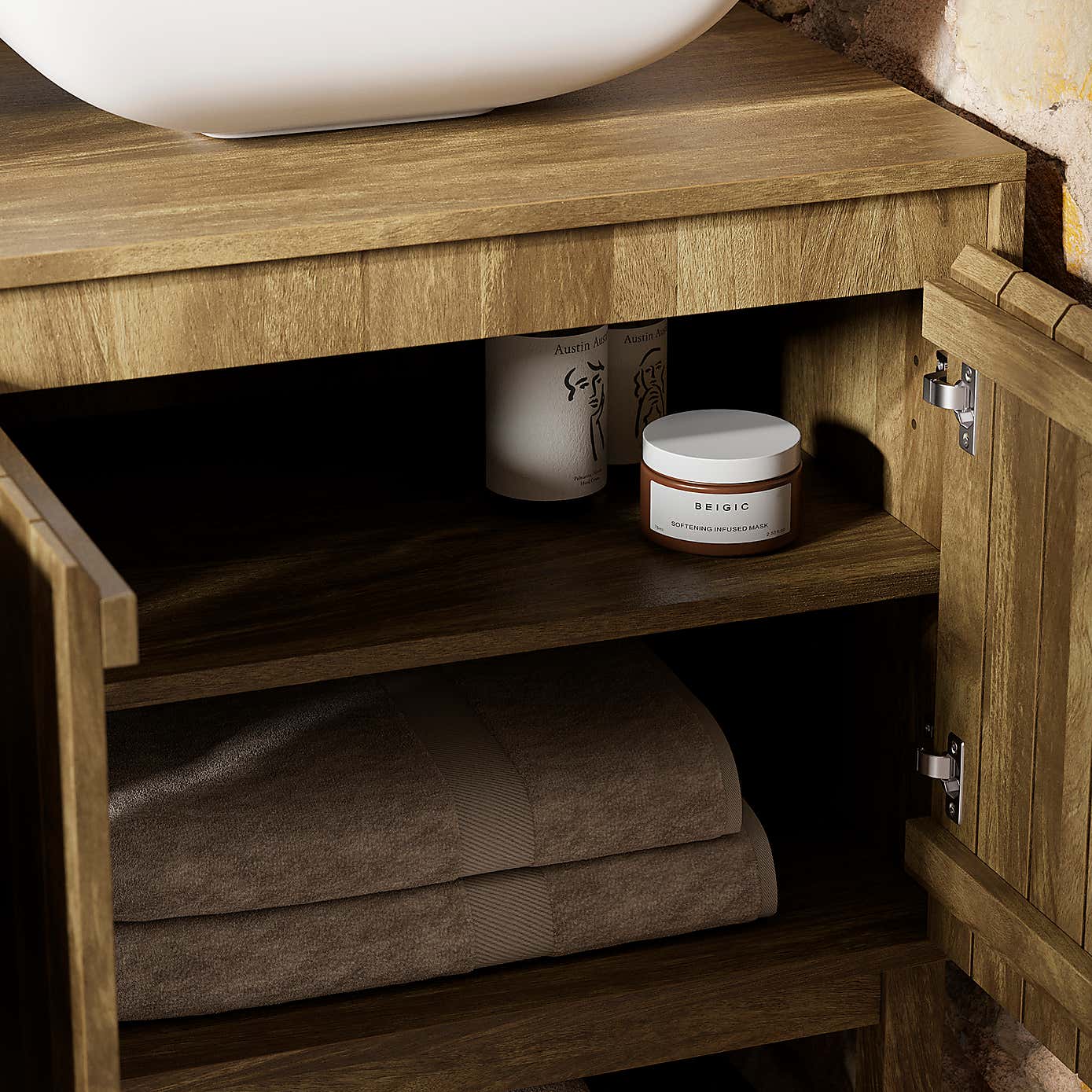 Humphrey Double Vanity Unit, Mango Wood Effect