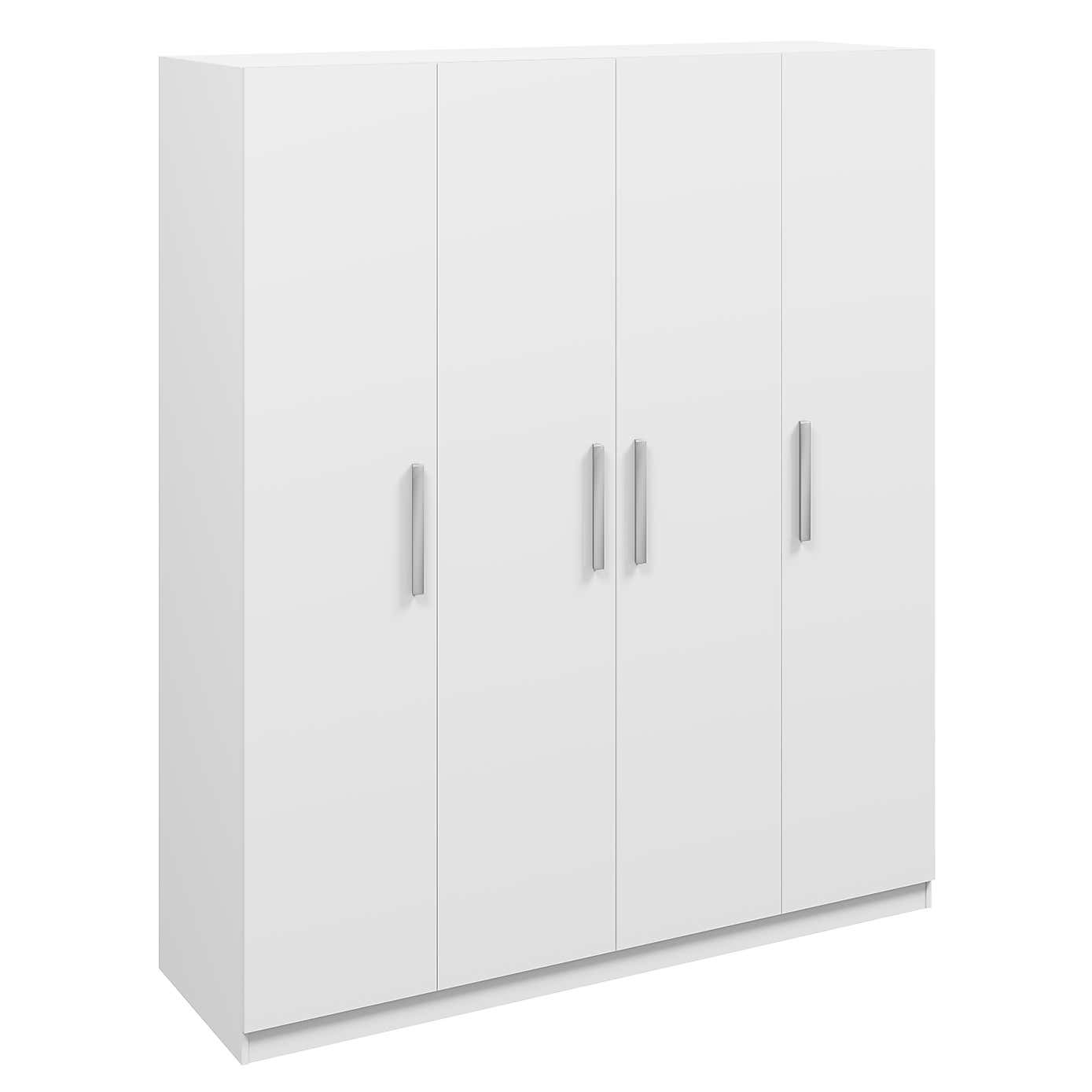 Sudbury 4 Door Wardrobe, White and Grey