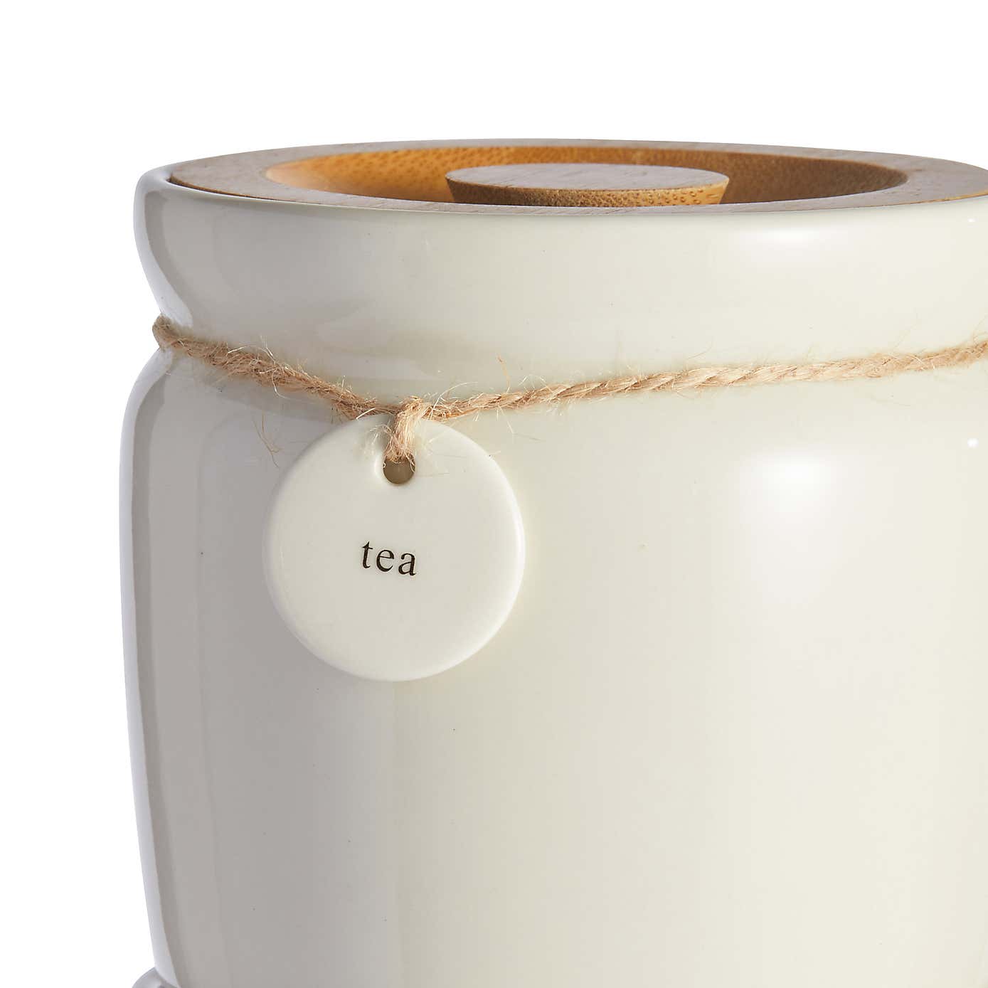 Set of 3 Cream Hang Tag Stacking Canisters