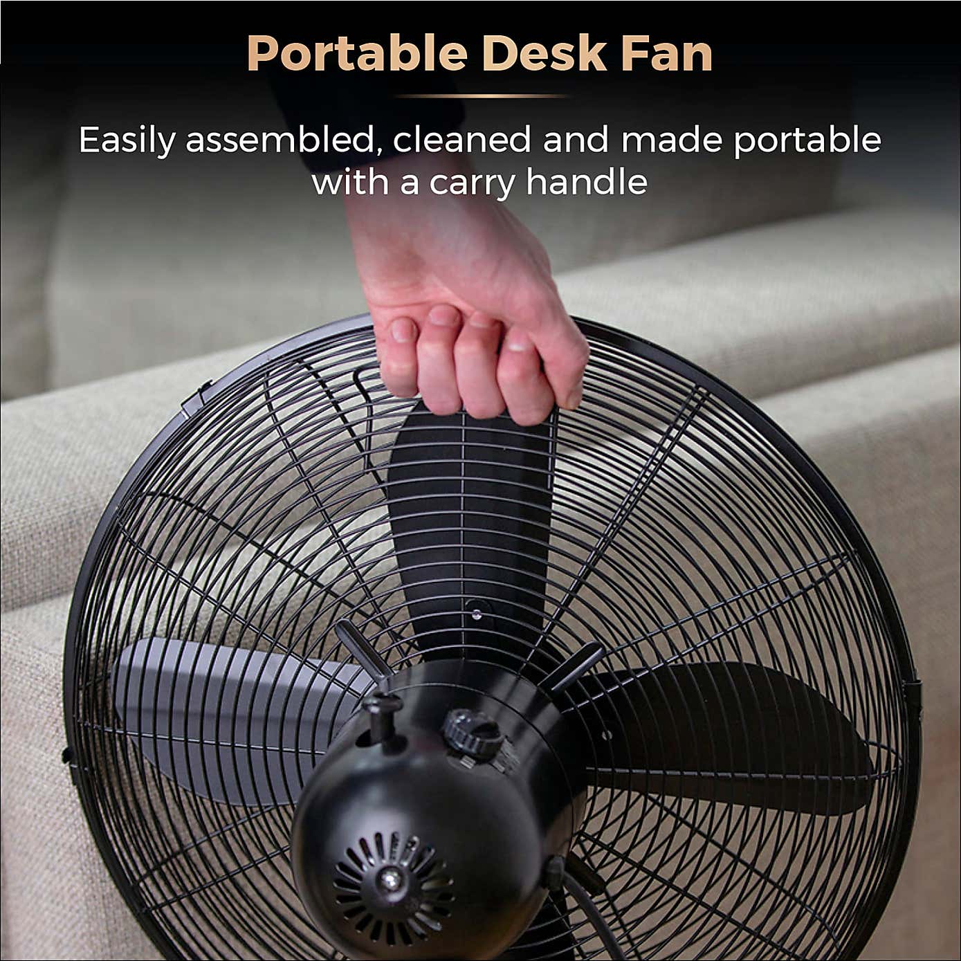 Tower Cavaletto 12" Rose Gold Desk Fan