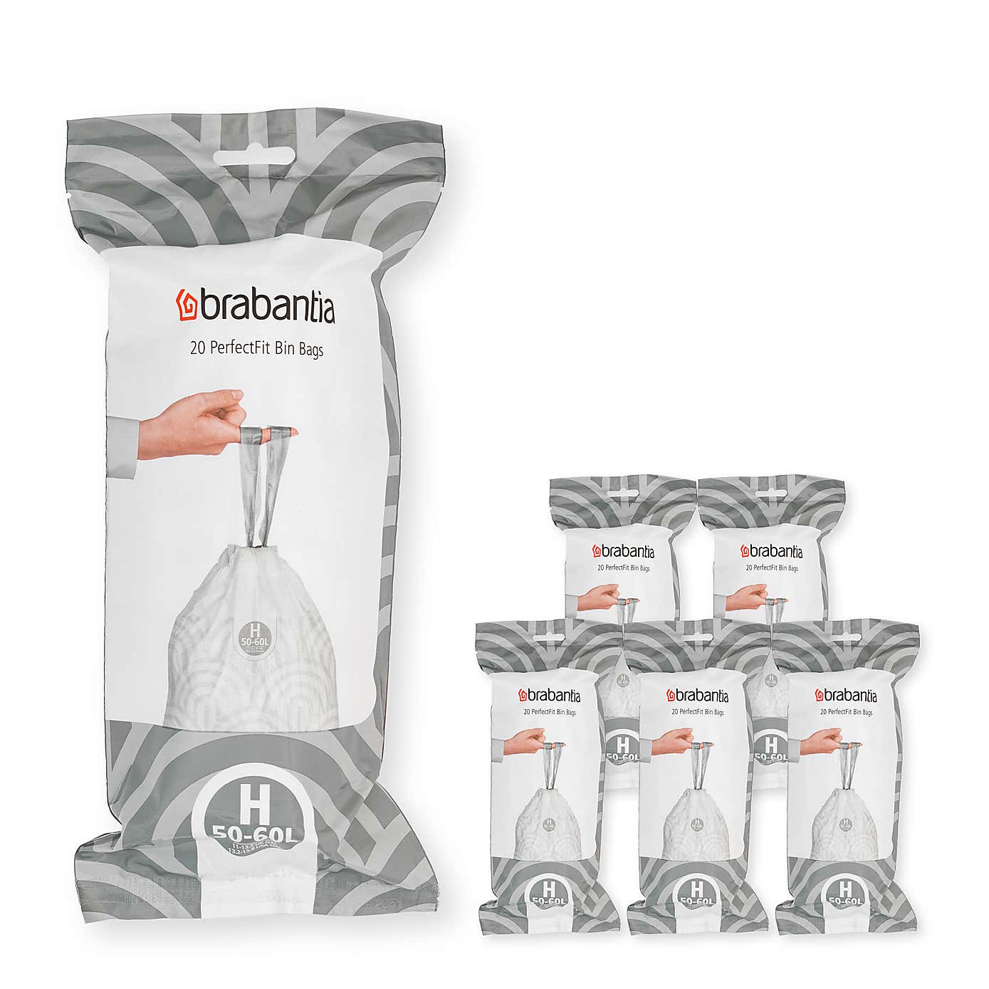 Brabantia Pack of 120 50-60L PerfectFit Code H Bin Bags