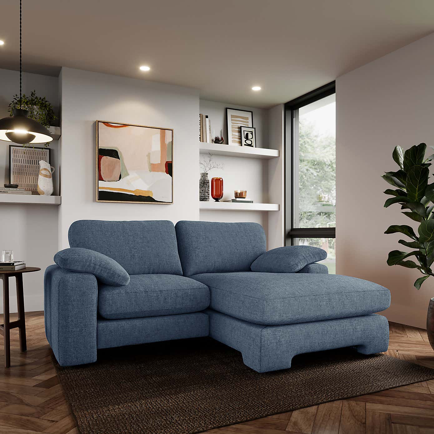 Magnus Soft Textured Chenille Corner Chaise Sofa